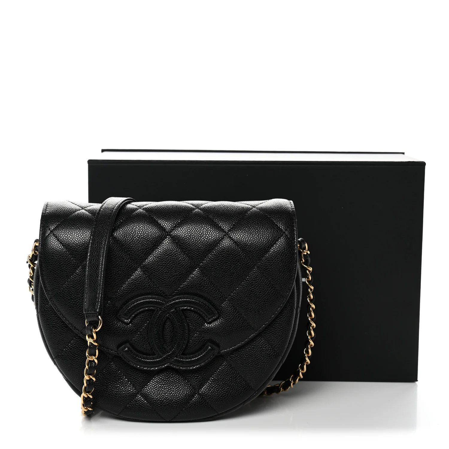 Caviar Quilted Small Messenger Flap Black - Image 12