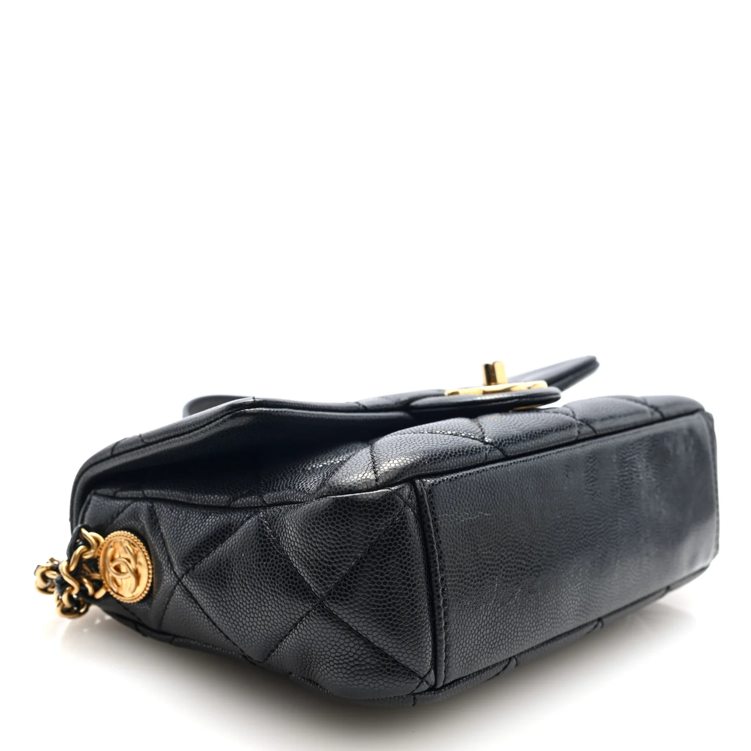 Caviar Quilted Small Twist Your Buttons Flap Black - Image 4