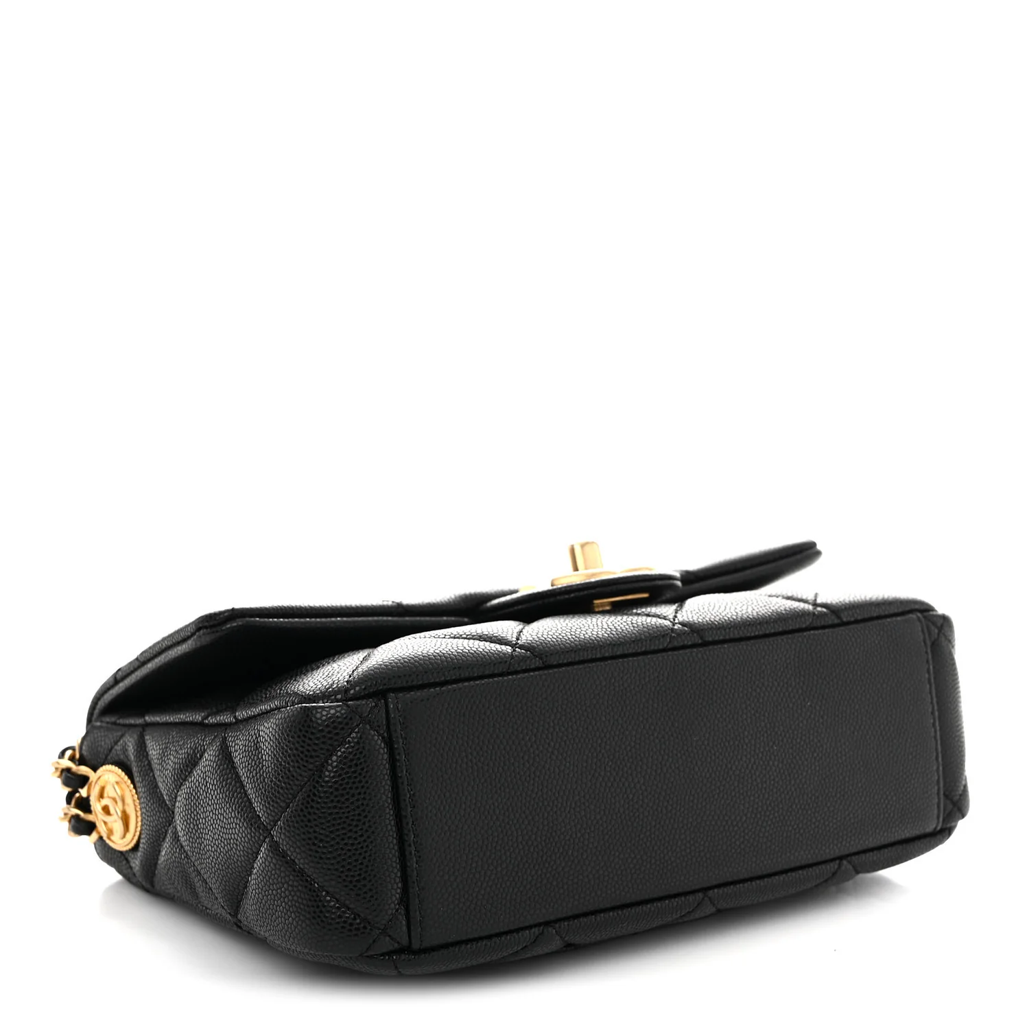 Caviar Quilted Small Twist Your Buttons Flap Black - Image 4