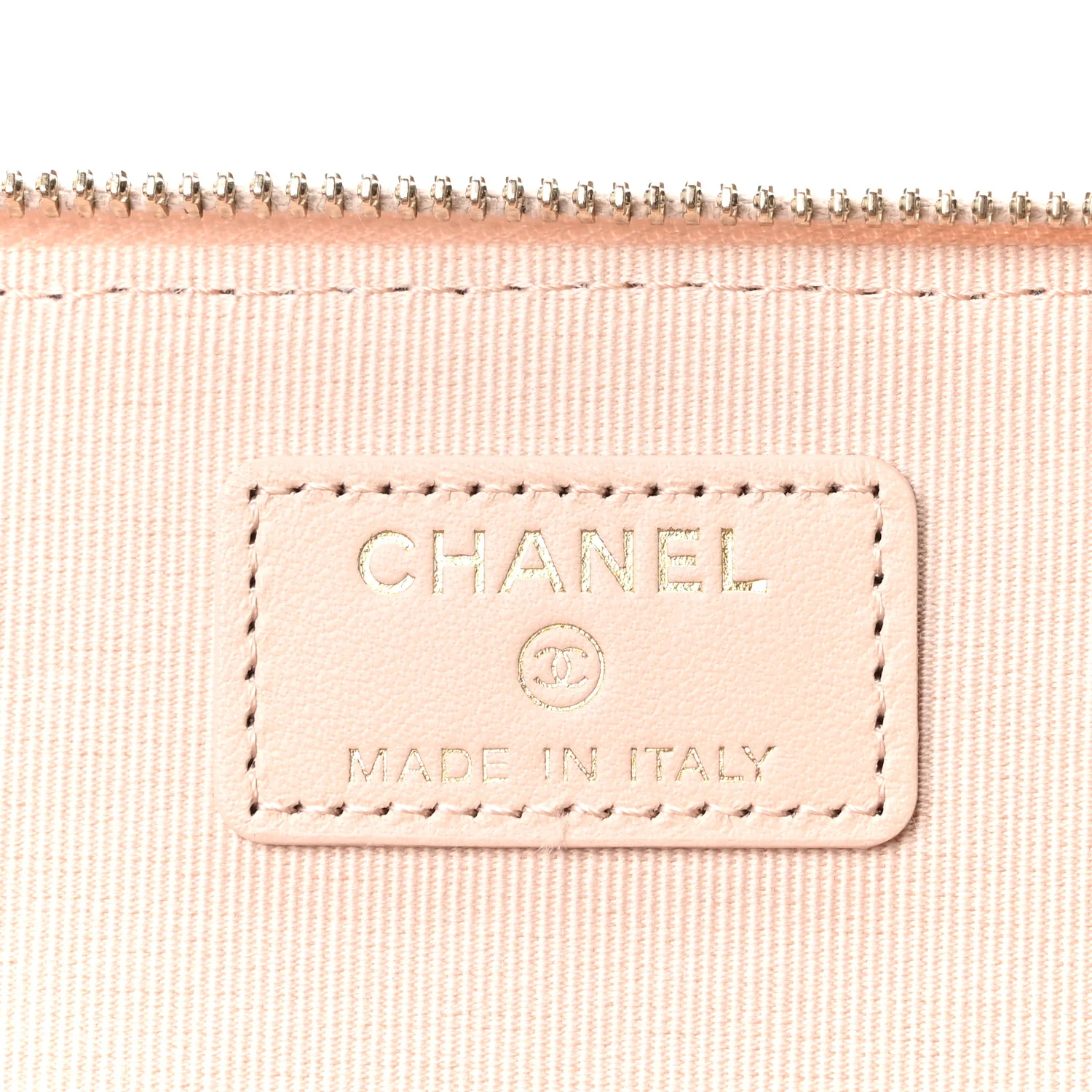 Caviar Quilted Small Vanity Case With Chain Light Beige - Image 6