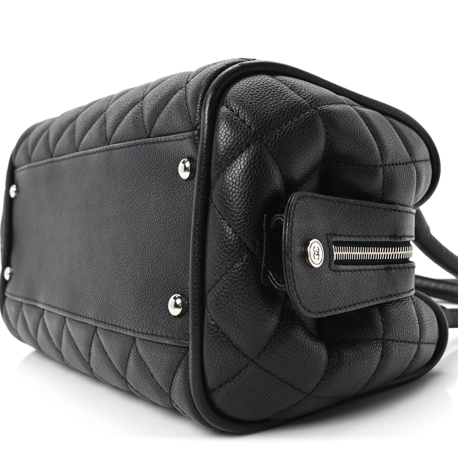 Caviar Quilted Timeless Bowler Black - Image 10