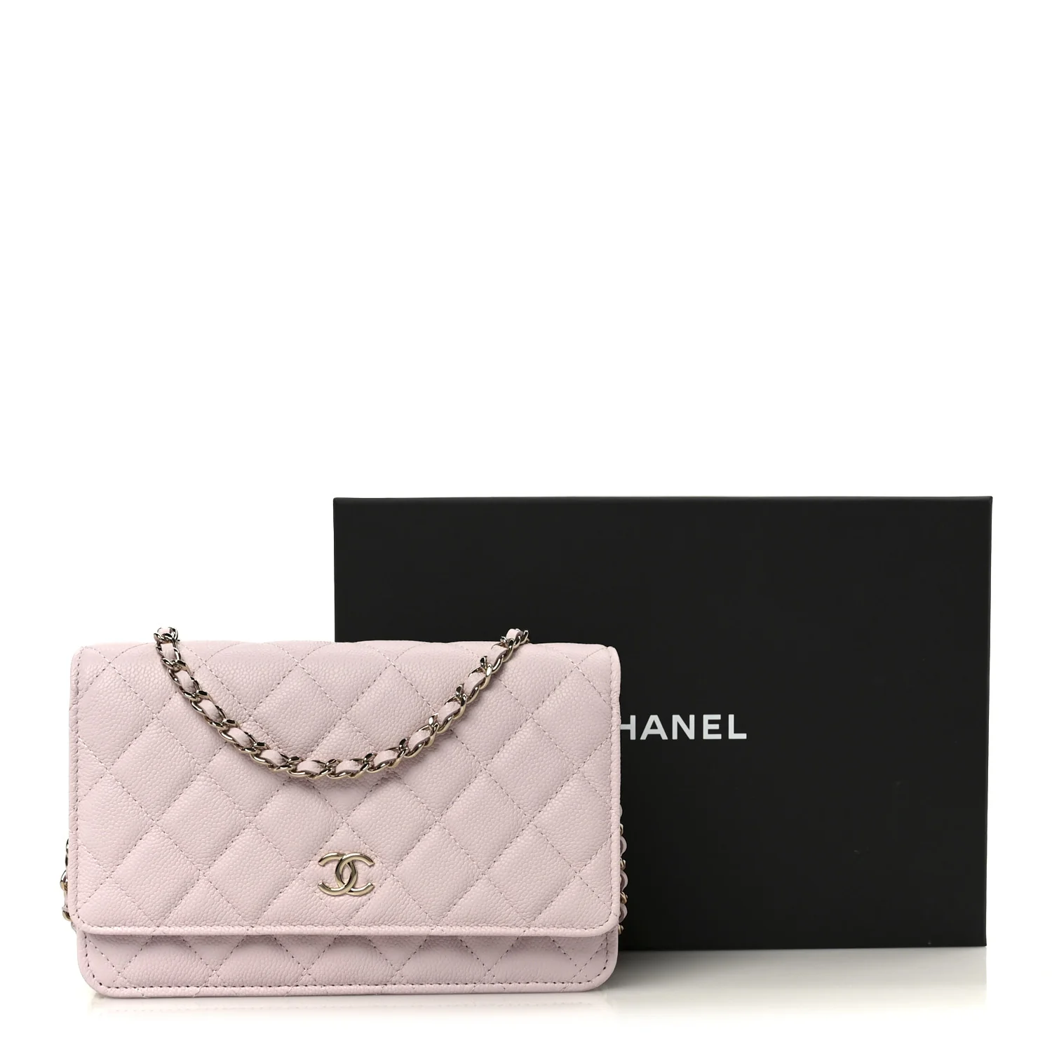 Caviar Quilted Tiny CC Wallet On Chain WOC Light Pink - Image 12