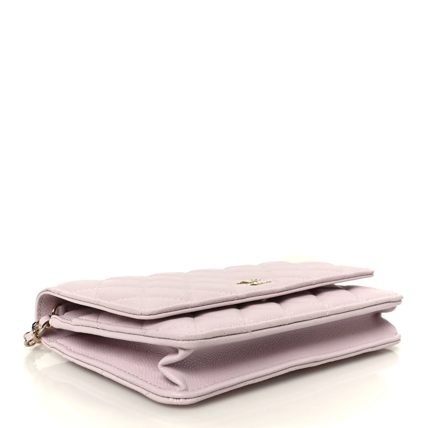 Caviar Quilted Tiny CC Wallet On Chain WOC Light Pink - Image 4