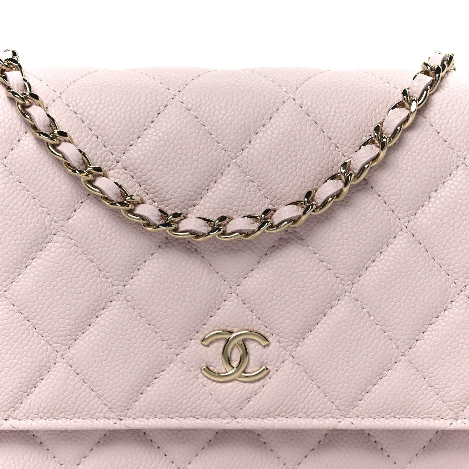 Caviar Quilted Tiny CC Wallet On Chain WOC Light Pink - Image 9