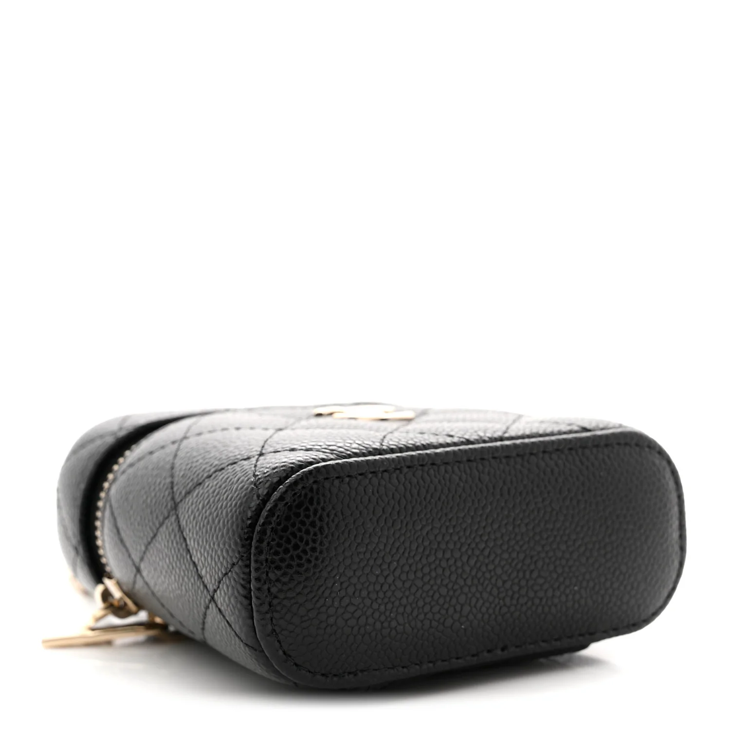 Caviar Quilted Top Handle Mini Vanity Case With Chain Black - Image 4