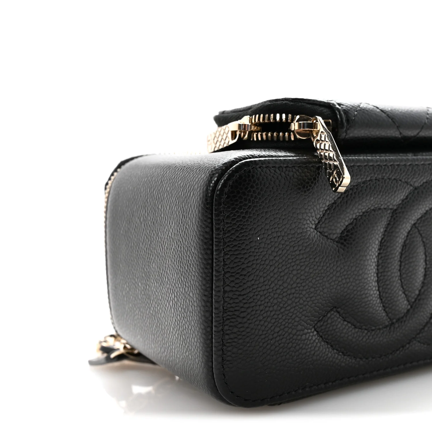 Caviar Quilted Top Handle Pocket Vanity Case Black - Image 9
