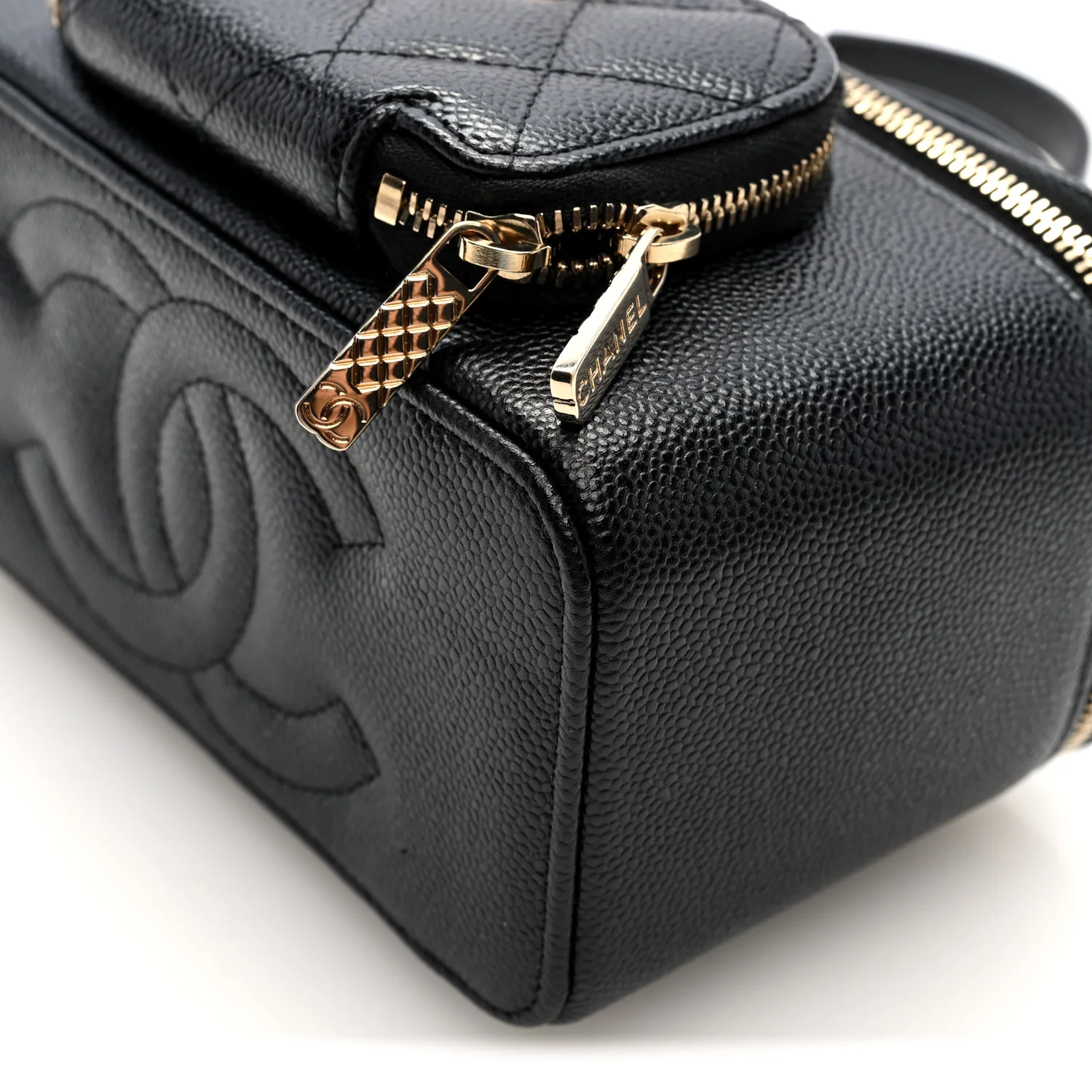 Caviar Quilted Top Handle Pocket Vanity Case Black - Image 10