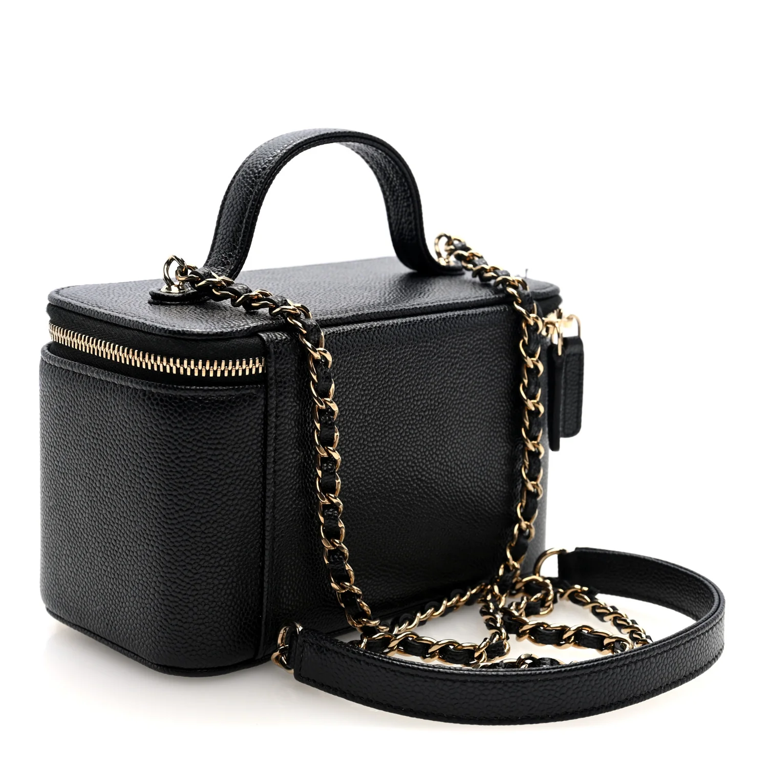 Caviar Quilted Top Handle Pocket Vanity Case Black - Image 3