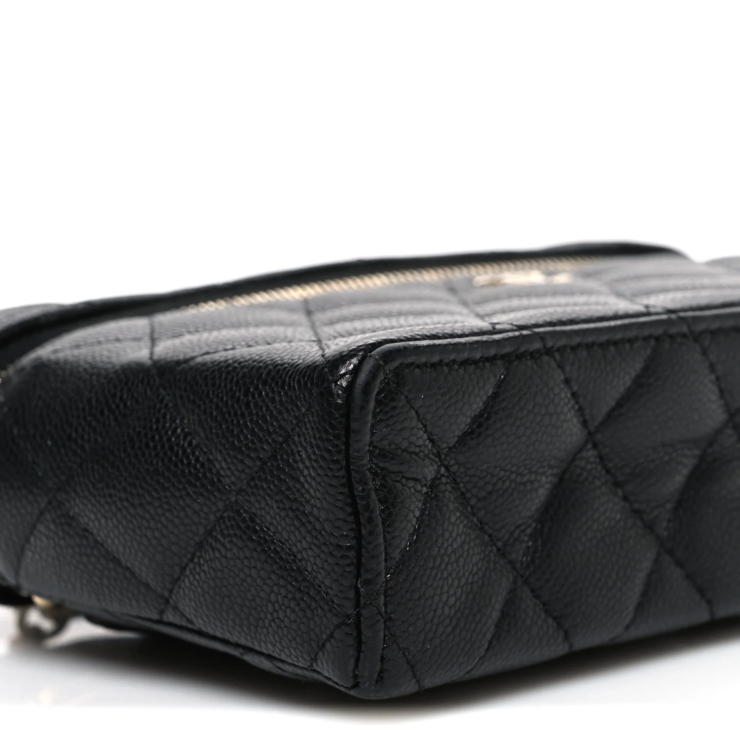 Caviar Quilted Top Handle Slim Vanity With Chain Black - Image 9