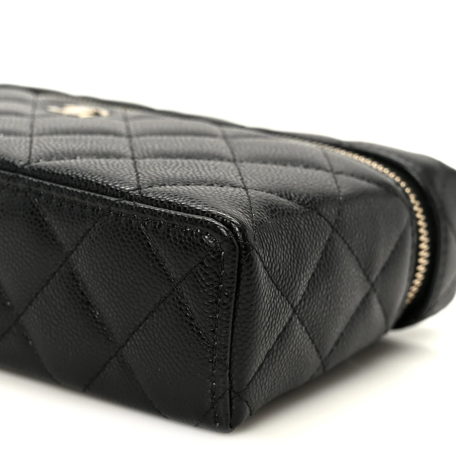Caviar Quilted Top Handle Slim Vanity With Chain Black - Image 10