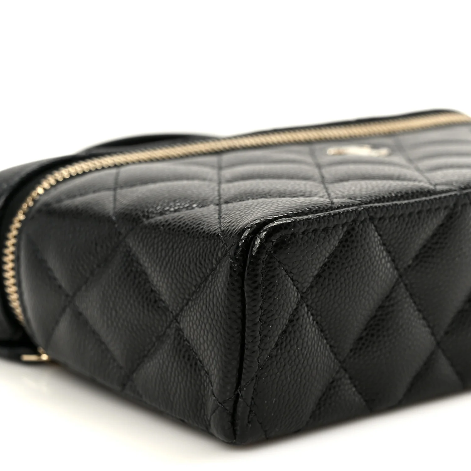 Caviar Quilted Top Handle Slim Vanity With Chain Black - Image 9
