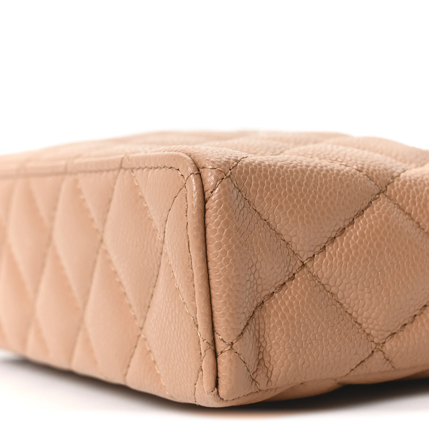 Caviar Quilted Top Handle Slim Vanity With Chain Brown - Image 10