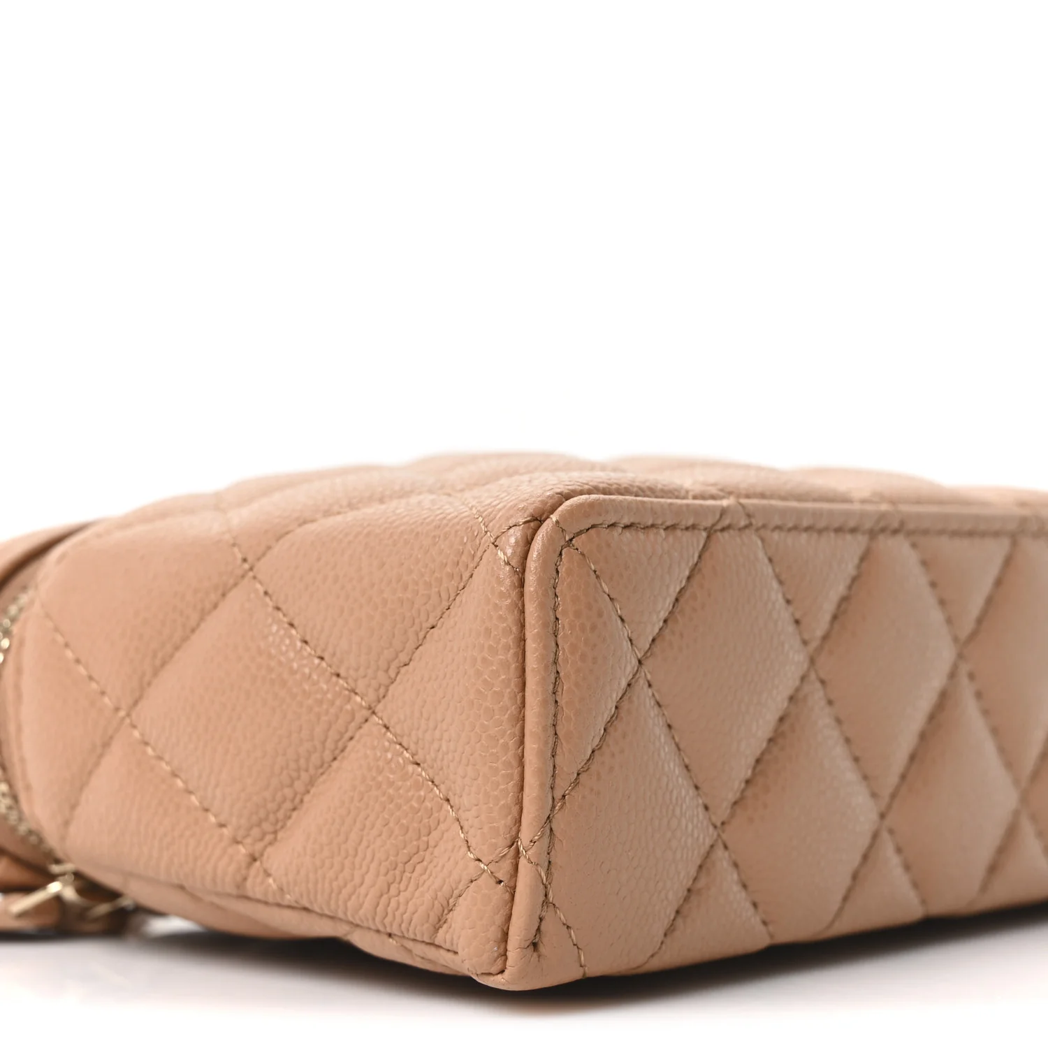 Caviar Quilted Top Handle Slim Vanity With Chain Brown - Image 9