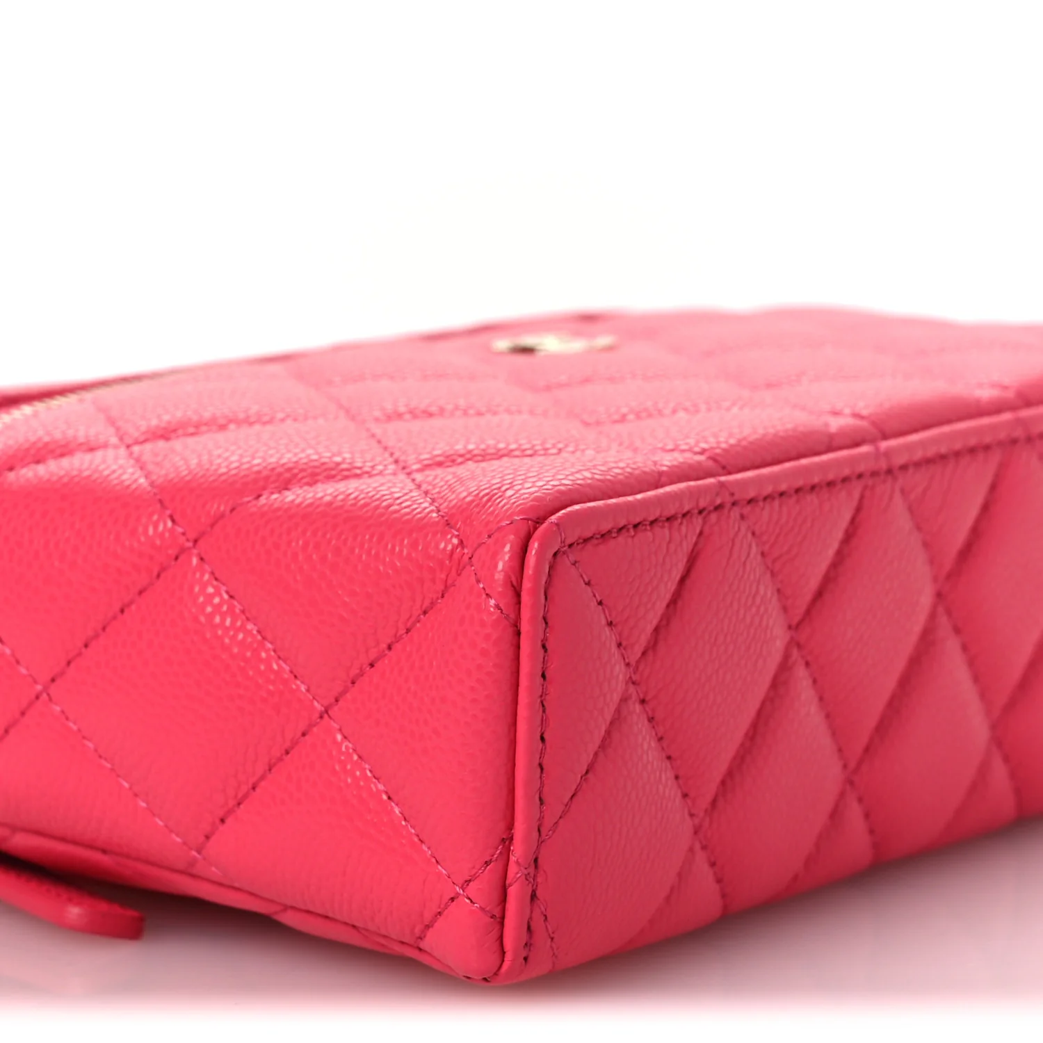Caviar Quilted Top Handle Slim Vanity With Chain Fuchsia - Image 9