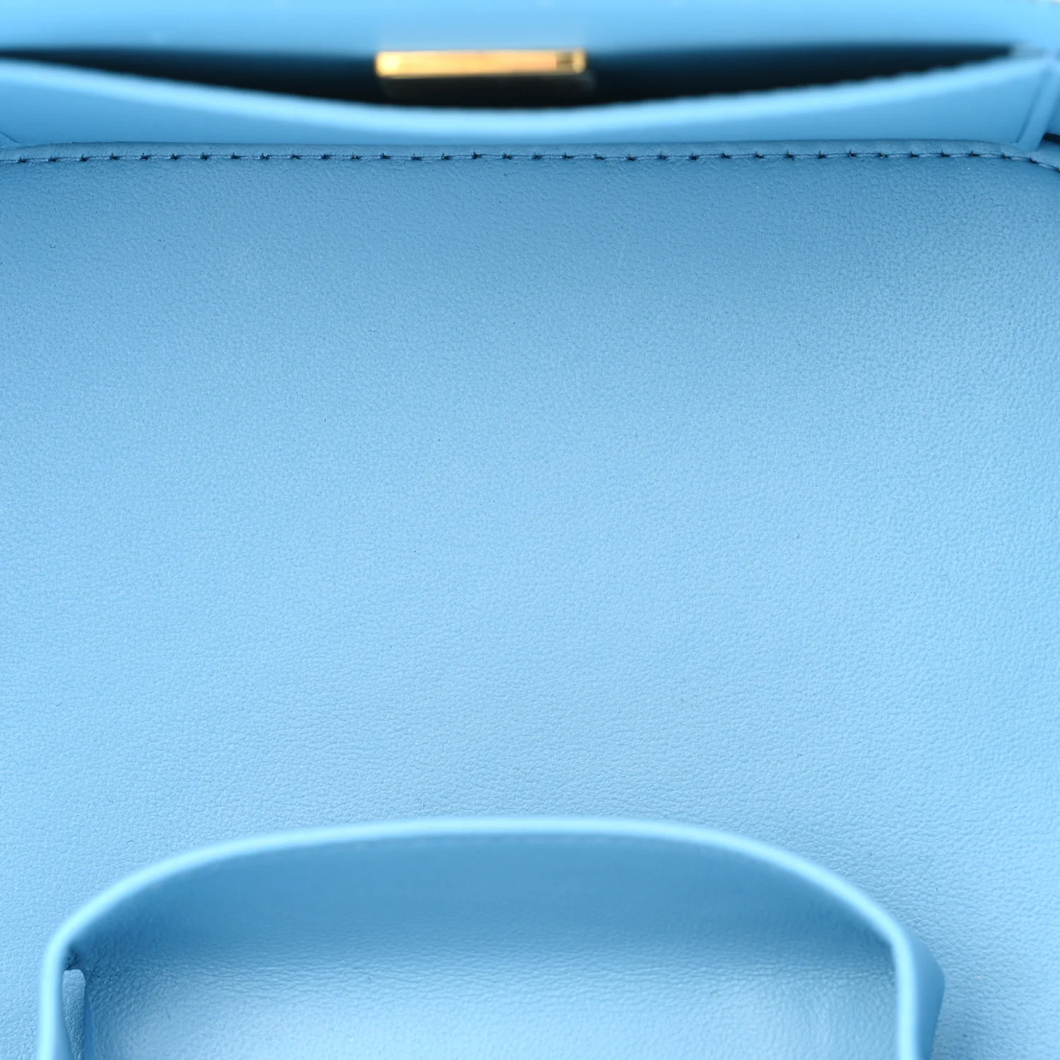 Caviar Quilted Top Handle Vanity Case With Chain Blue - Image 5