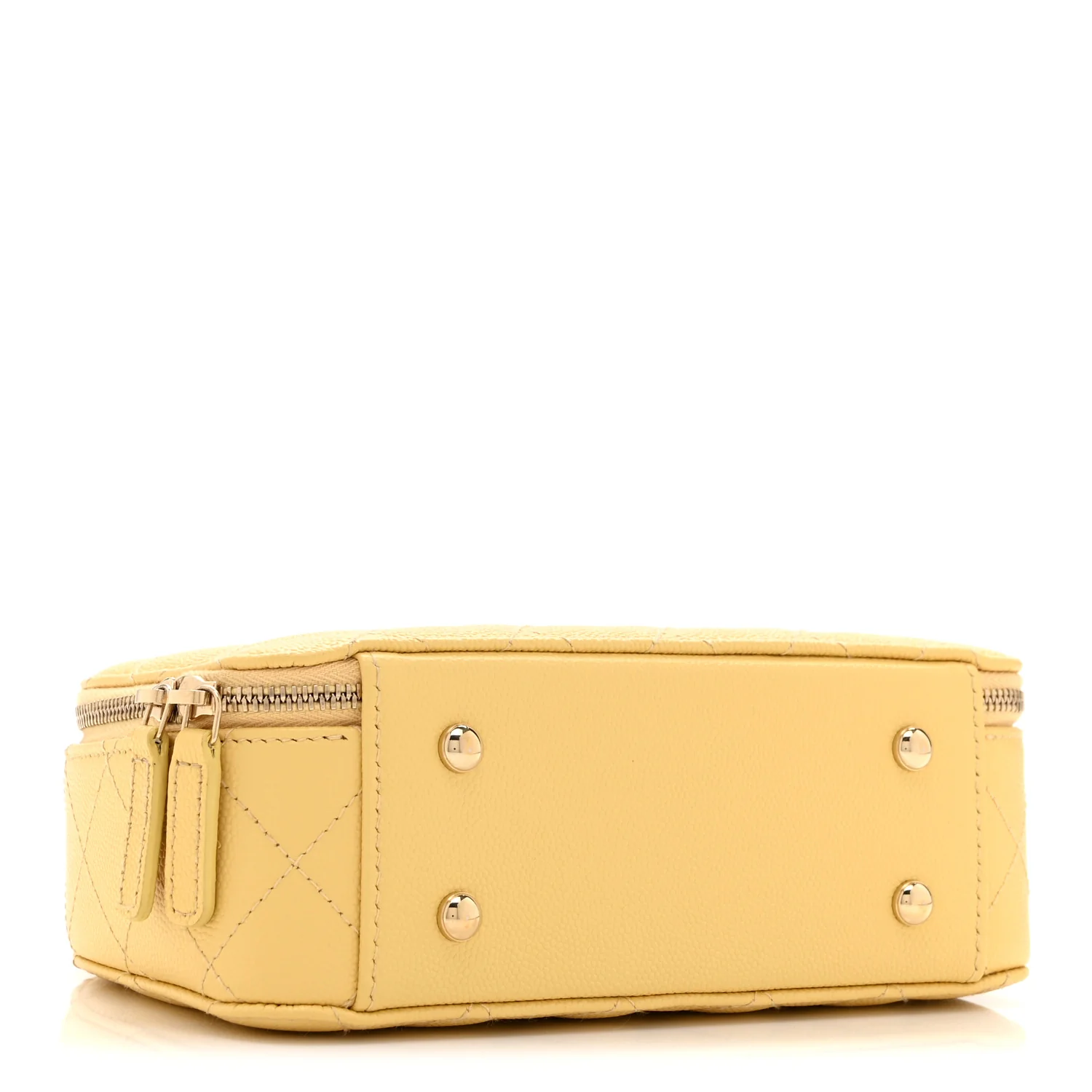 Caviar Quilted Top Handle Vanity Case Yellow - Image 4