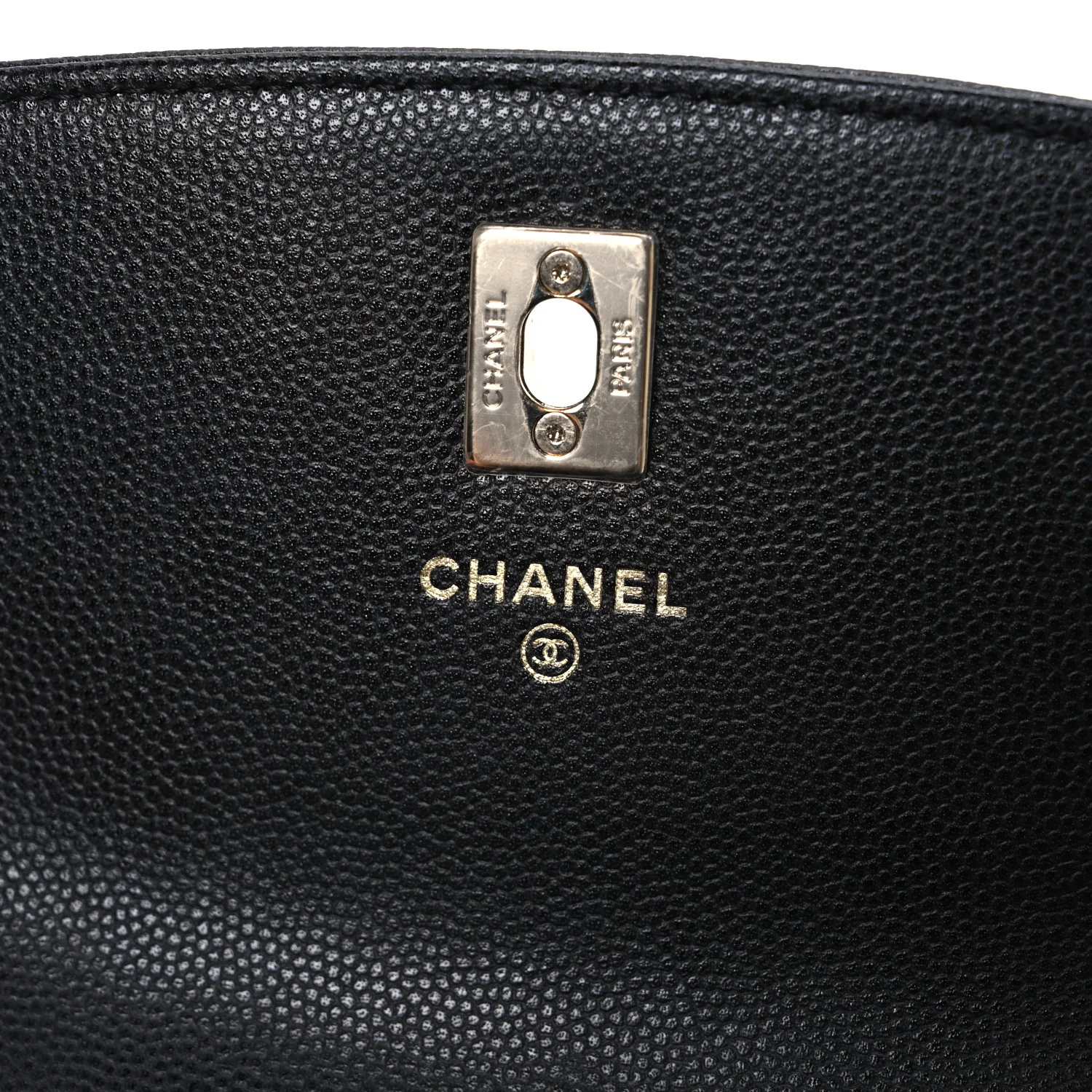 Caviar Quilted Trendy Handle Clutch With Chain Black - Image 6