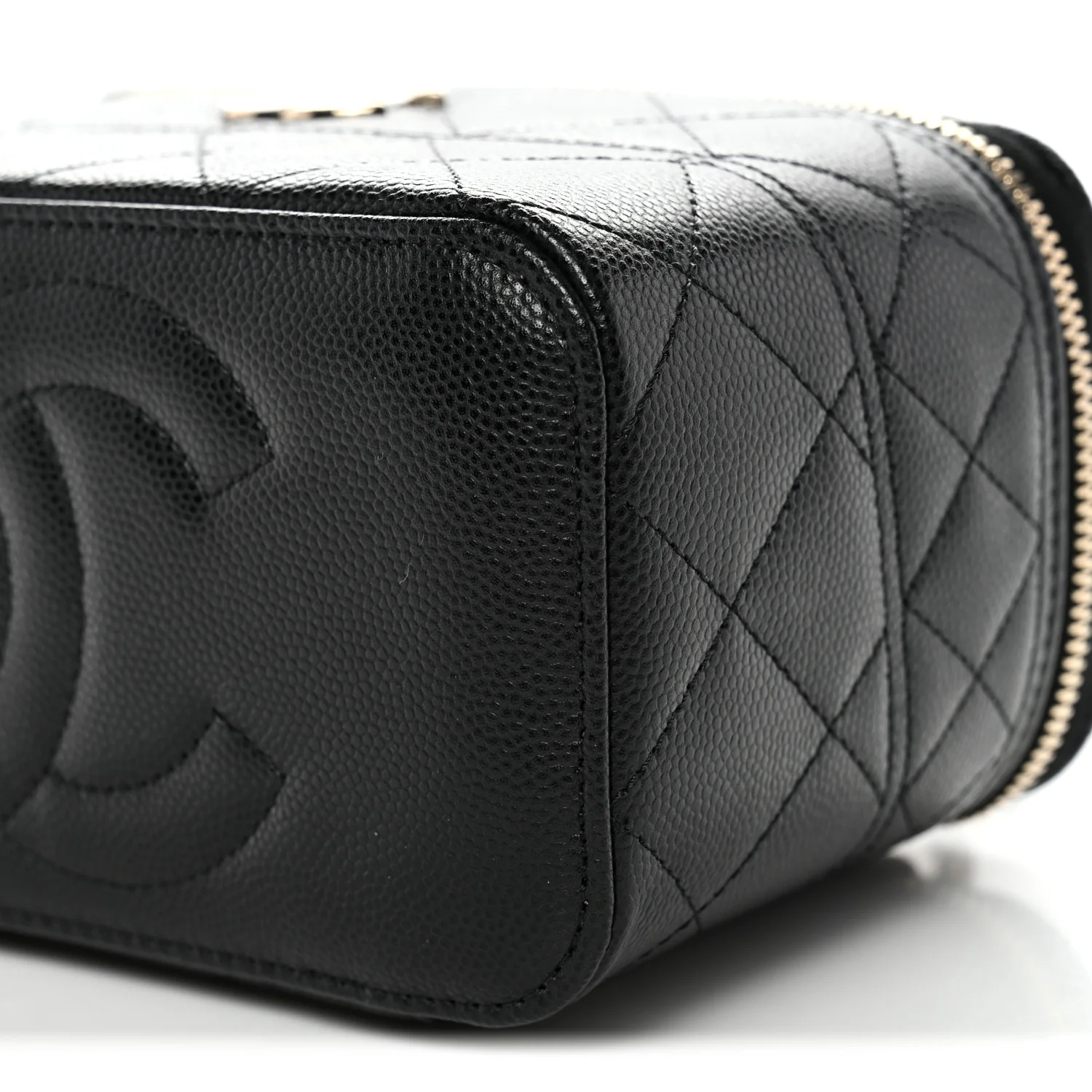 Caviar Quilted Trendy Handle Mini Vanity Black - Image 10