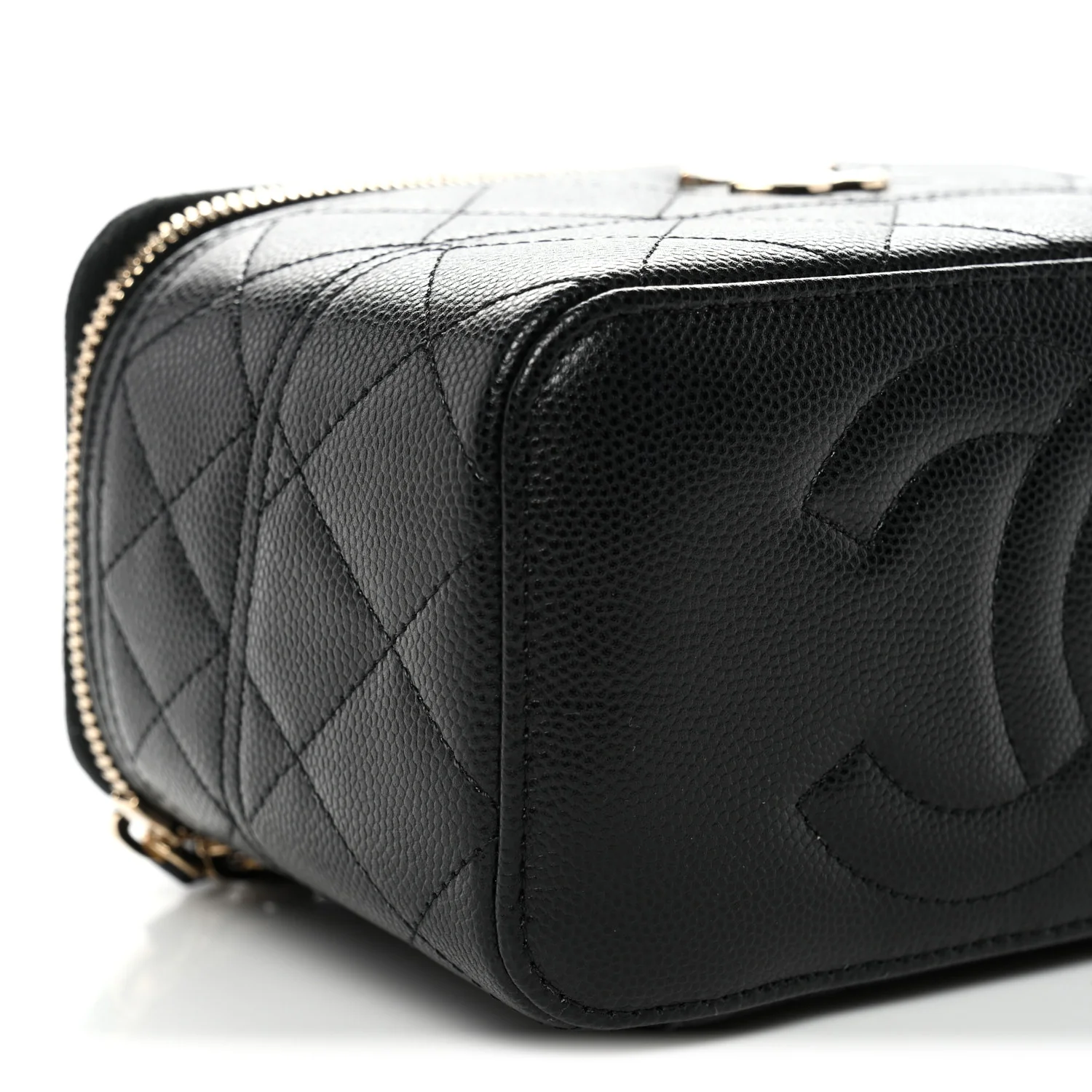 Caviar Quilted Trendy Handle Mini Vanity Black - Image 9