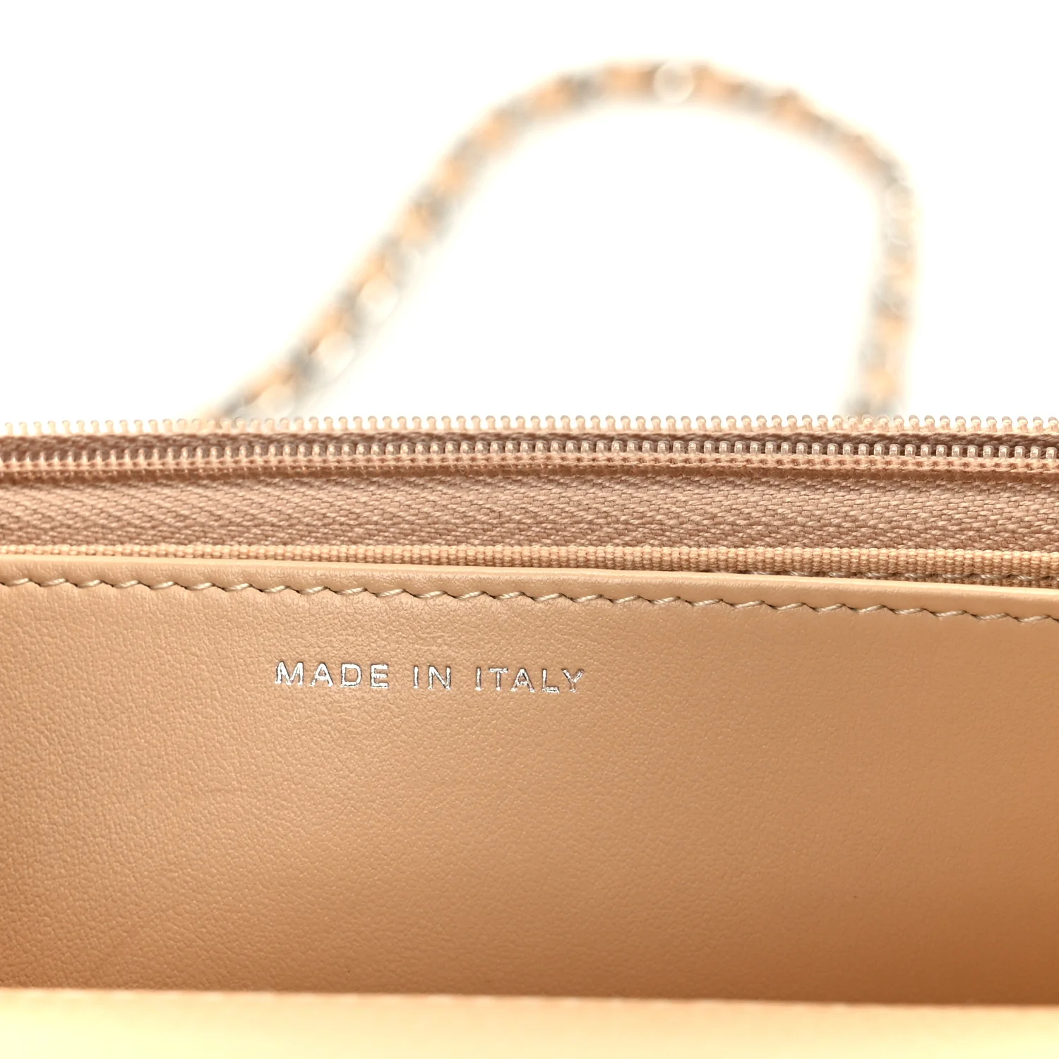 Caviar Quilted Wallet on Chain WOC Beige - Image 6