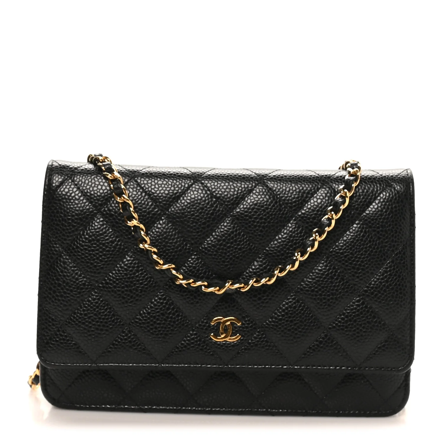Caviar Quilted Wallet On Chain WOC Black