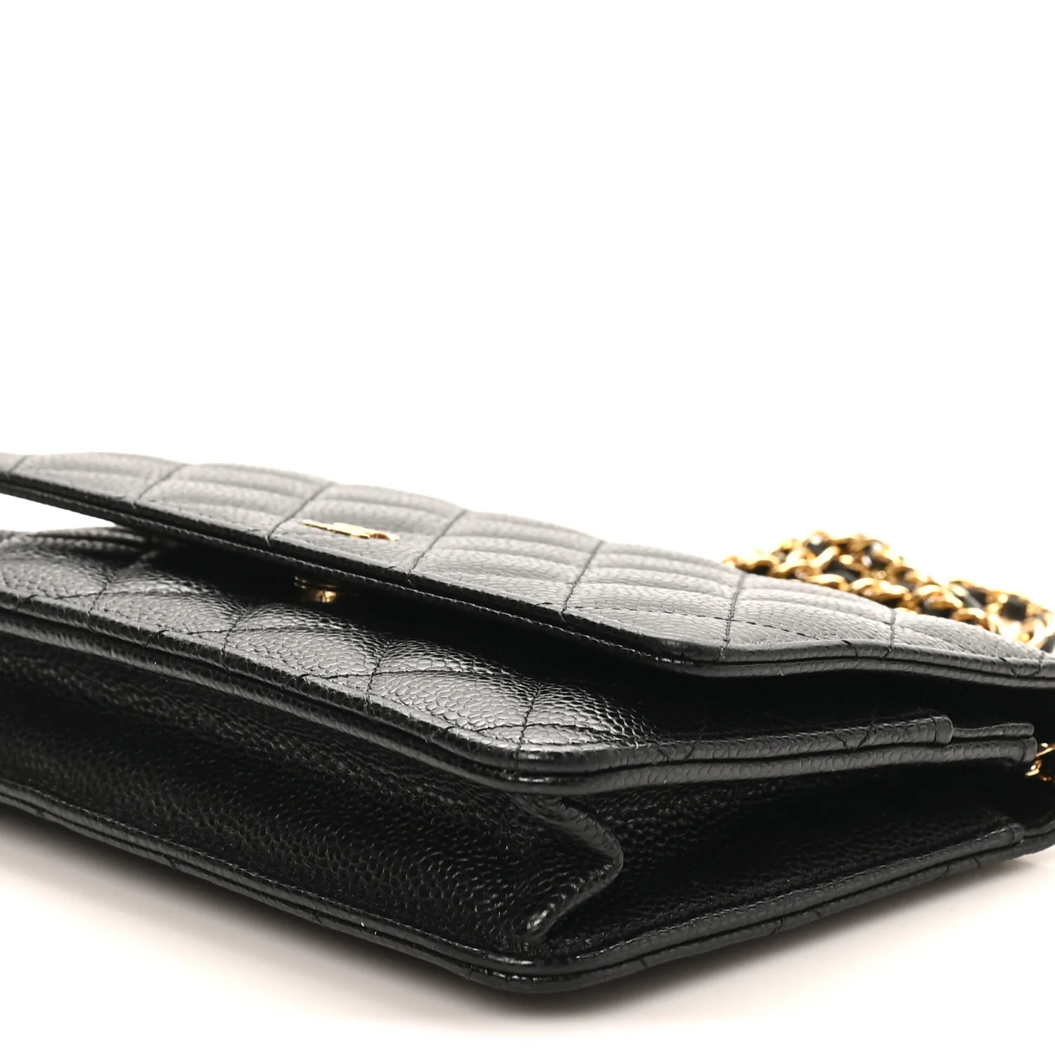 Caviar Quilted Wallet On Chain WOC Black - Image 10