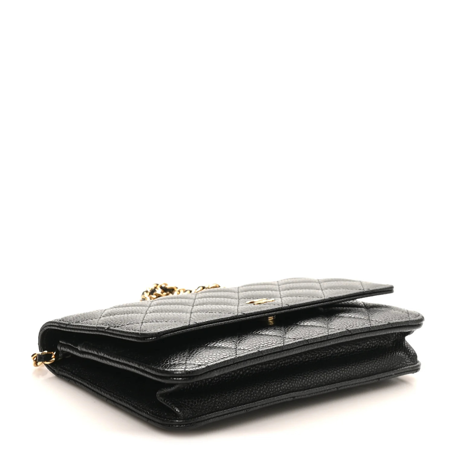 Caviar Quilted Wallet On Chain WOC Black - Image 4