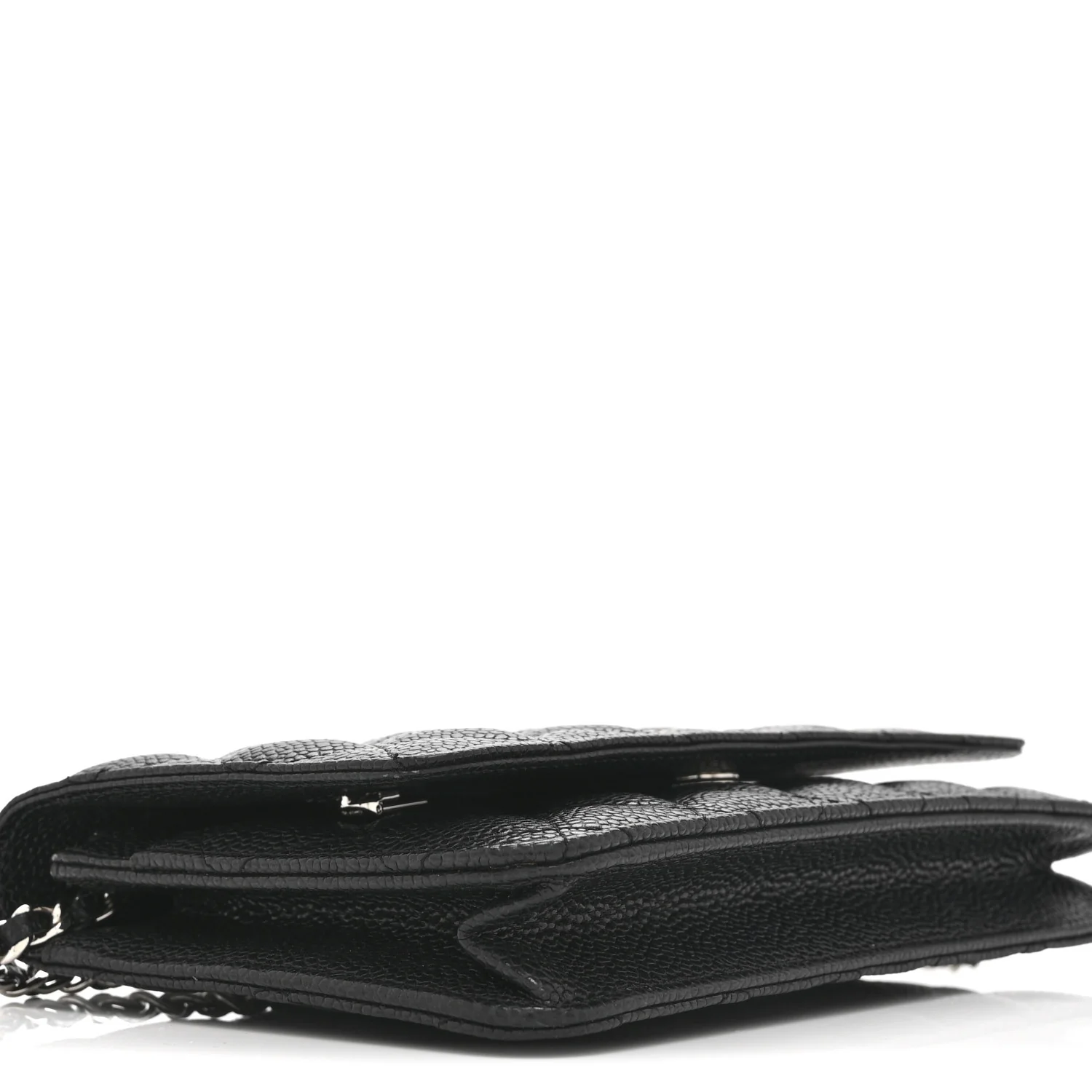 Caviar Quilted Wallet on Chain WOC Black - Image 10