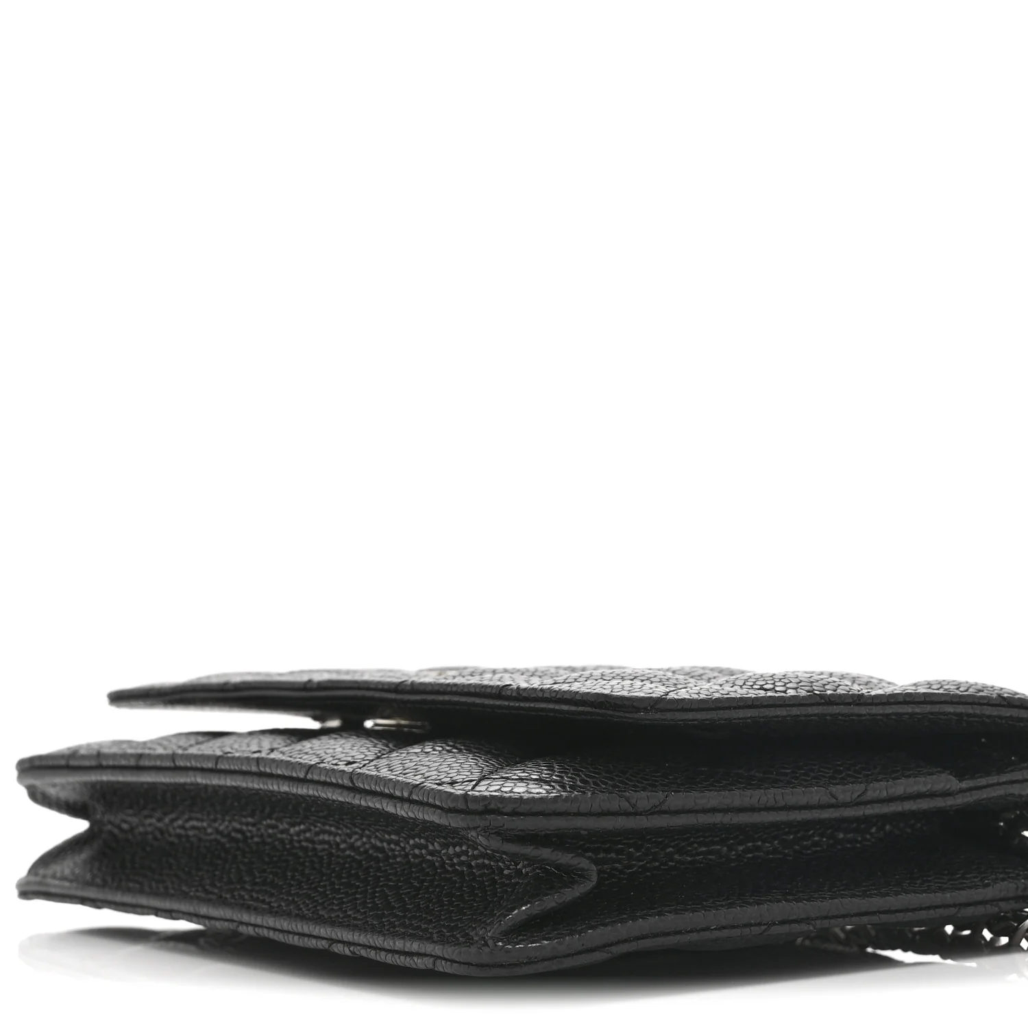 Caviar Quilted Wallet on Chain WOC Black - Image 11