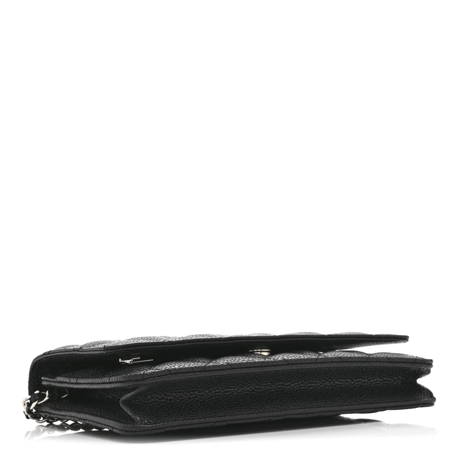 Caviar Quilted Wallet on Chain WOC Black - Image 4