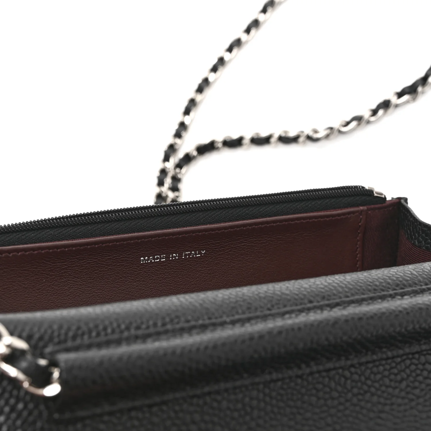 Caviar Quilted Wallet on Chain WOC Black - Image 7
