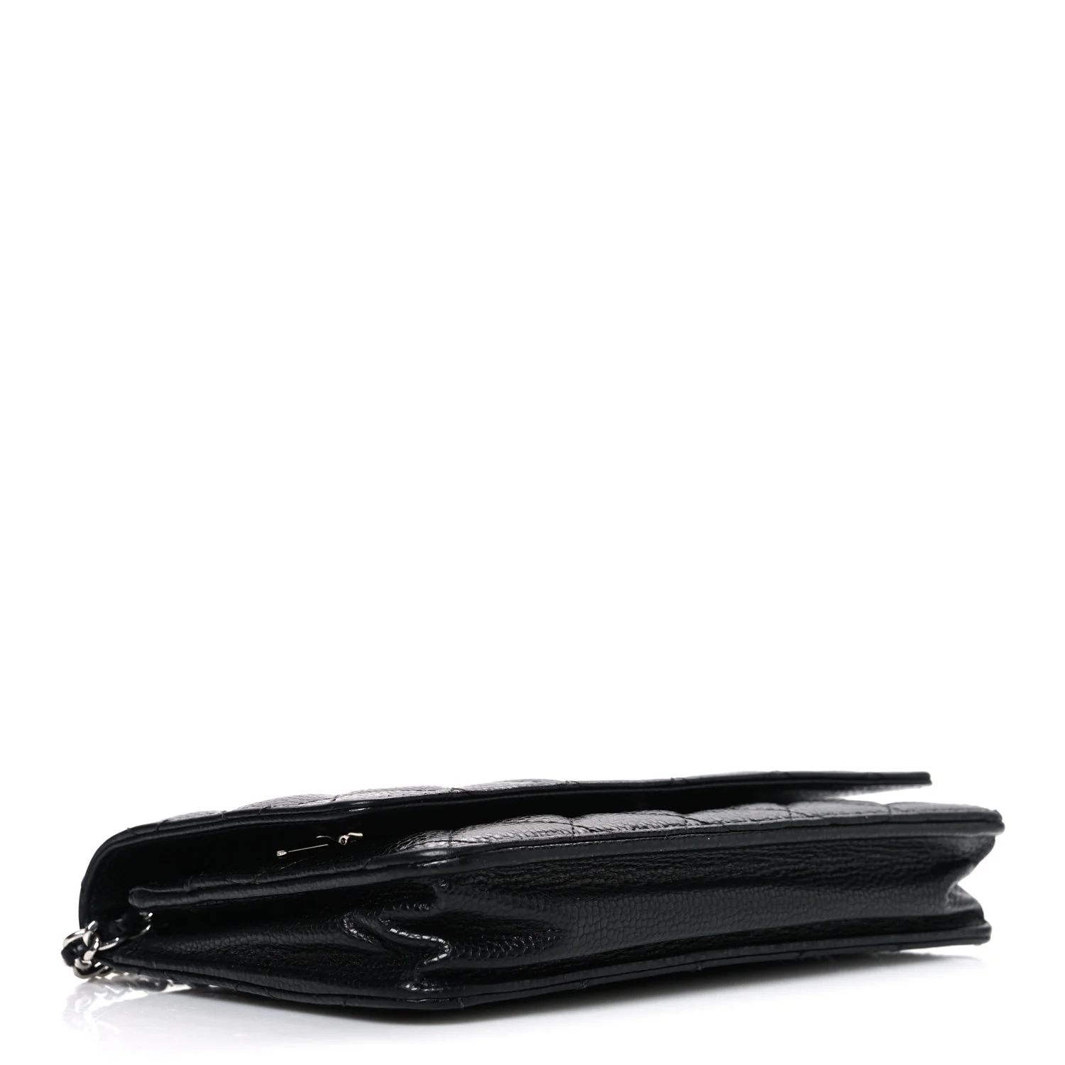 Caviar Quilted Wallet on Chain WOC Black - Image 4