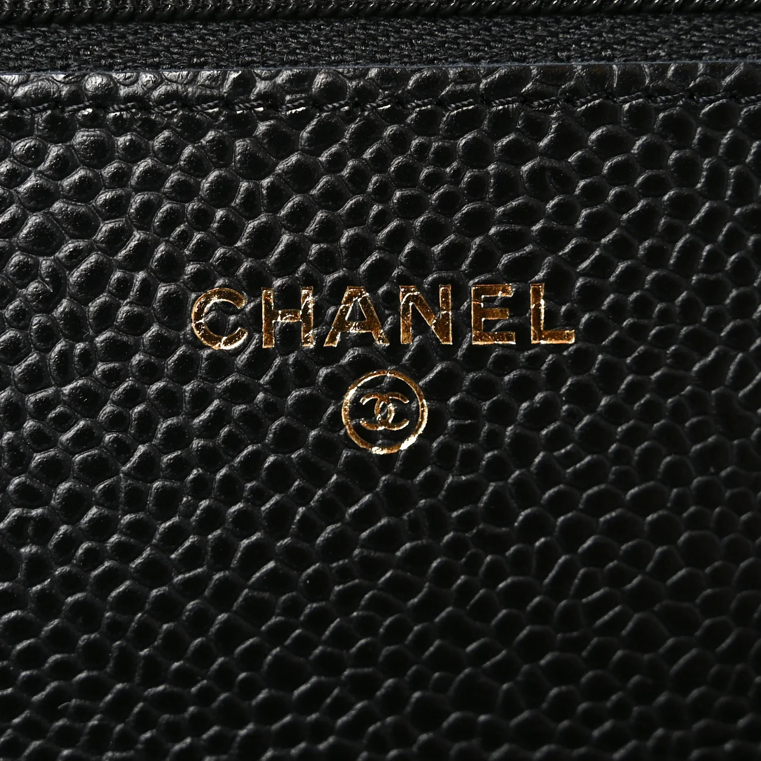 Caviar Quilted Wallet on Chain WOC Black - Image 5