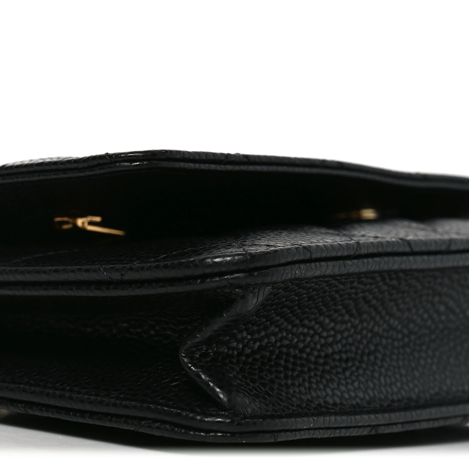 Caviar Quilted Wallet on Chain WOC Black - Image 9
