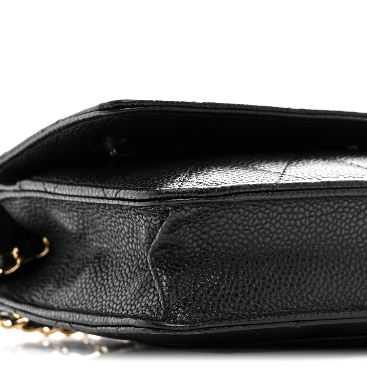 Caviar Quilted Wallet on Chain WOC Black - Image 10