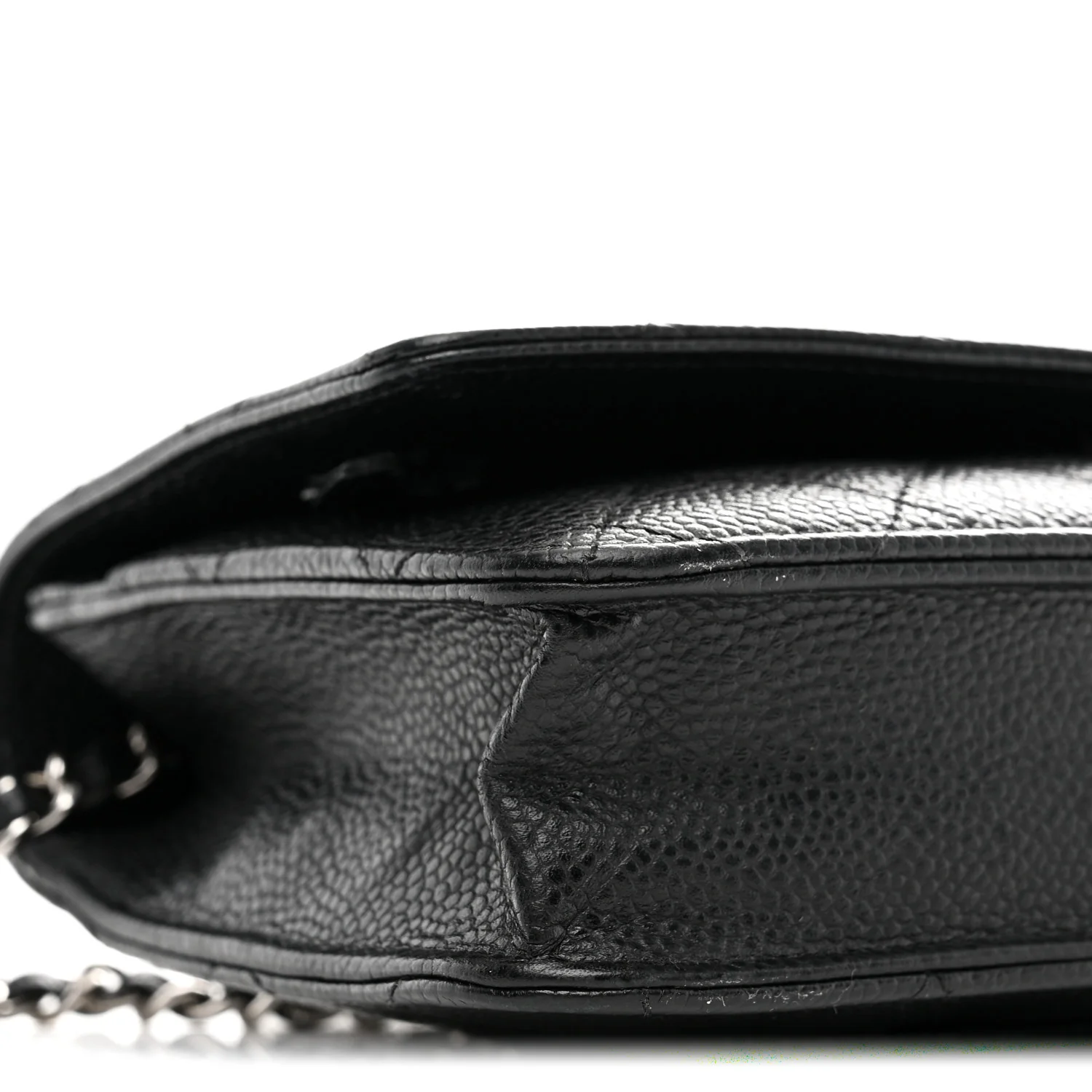 Caviar Quilted Wallet on Chain WOC Black - Image 10