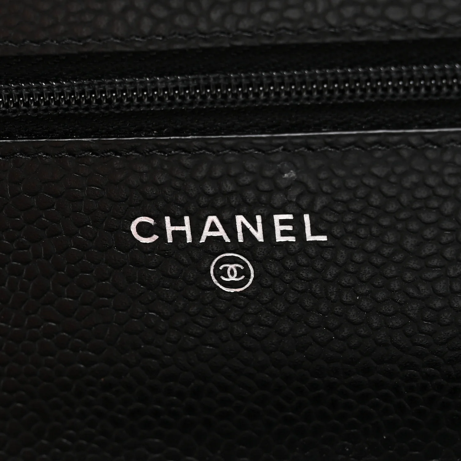 Caviar Quilted Wallet on Chain WOC Black - Image 6