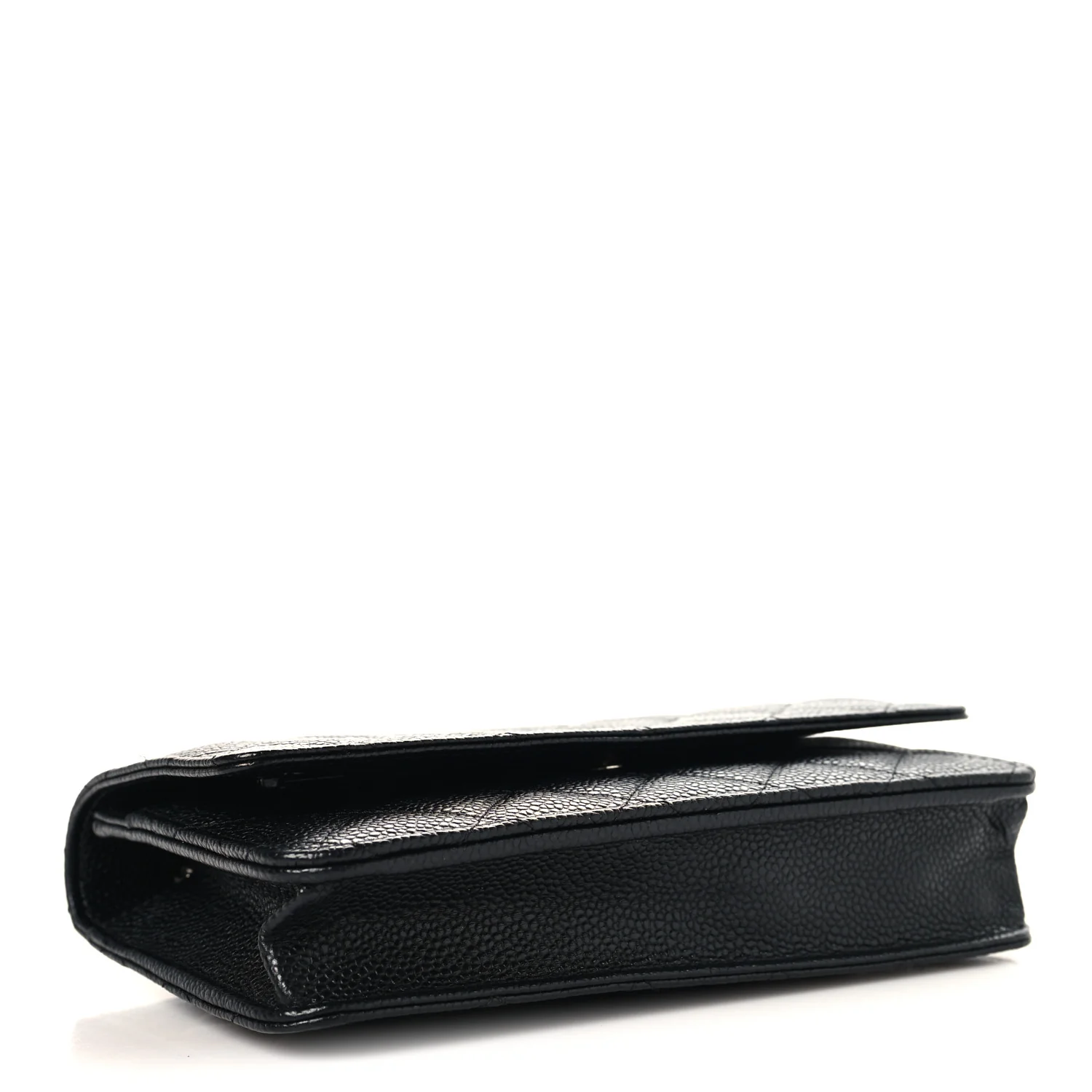 Caviar Quilted Wallet on Chain WOC Black - Image 4