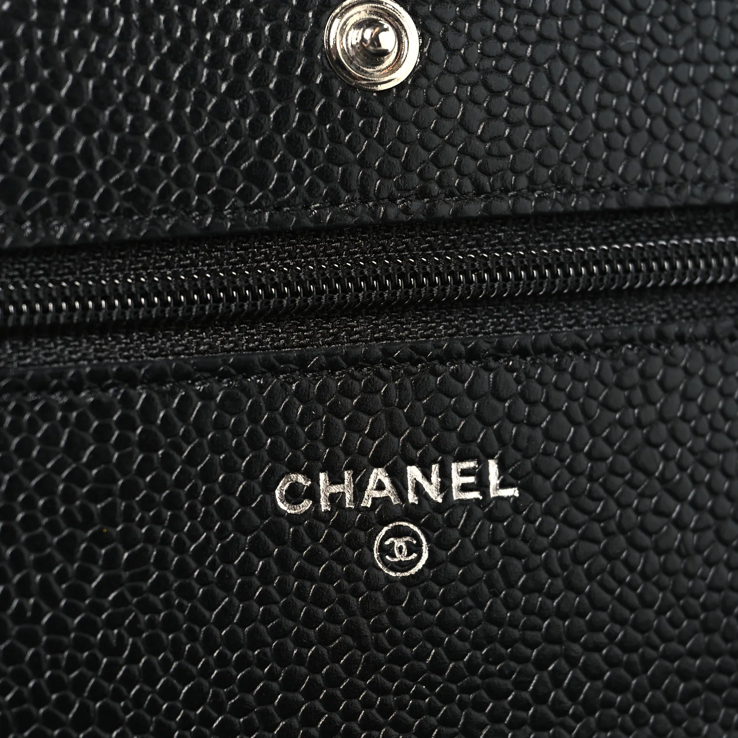 Caviar Quilted Wallet on Chain WOC Black - Image 6