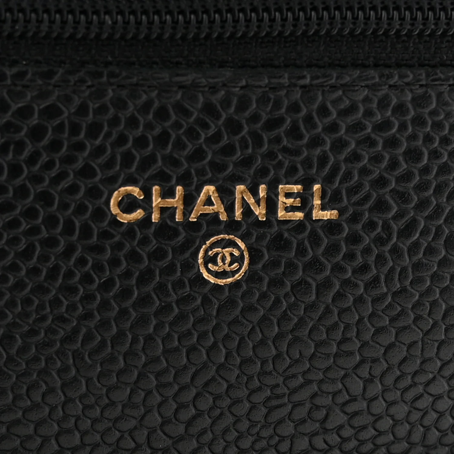 Caviar Quilted Wallet on Chain WOC Black - Image 6