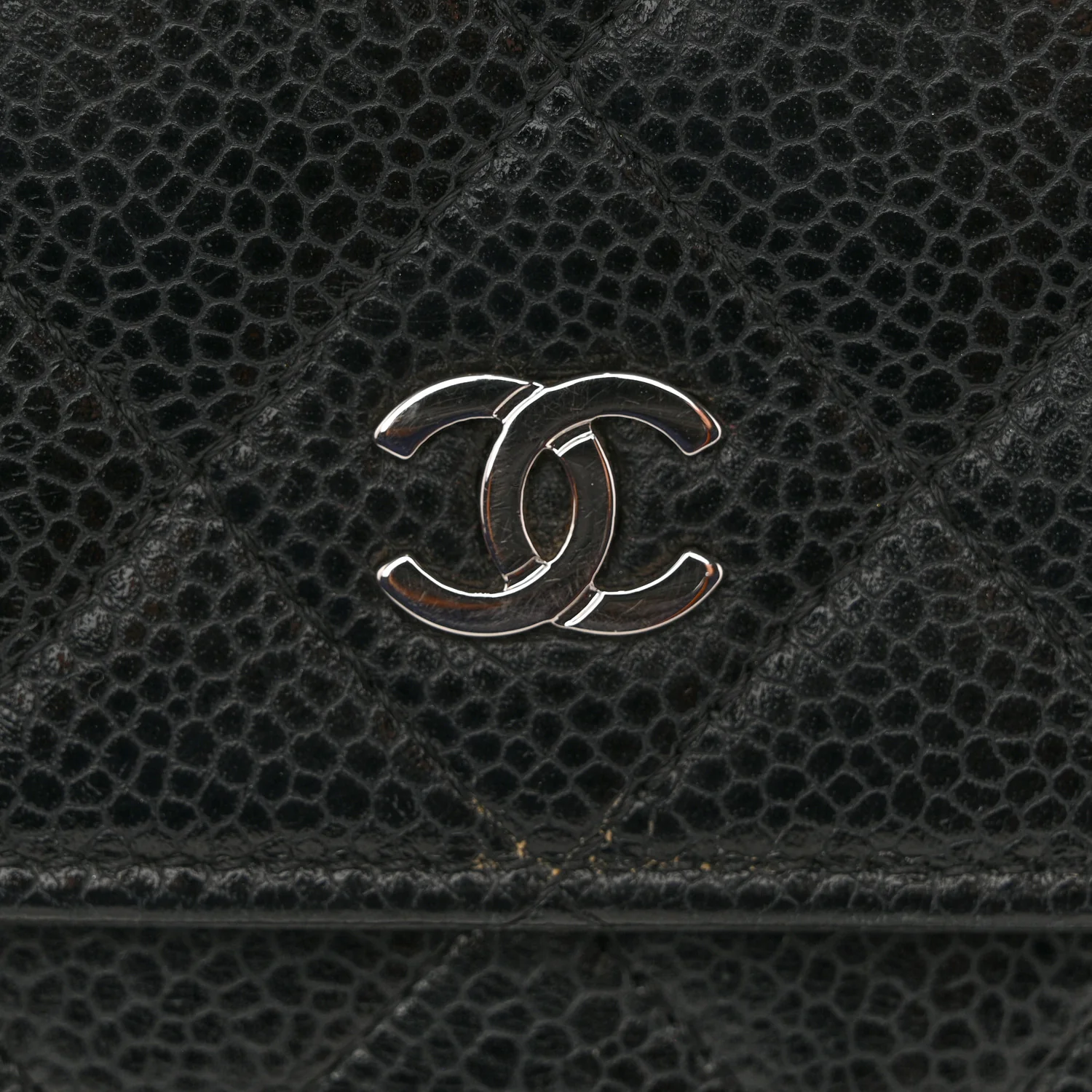 Caviar Quilted Wallet On Chain WOC Black - Image 14