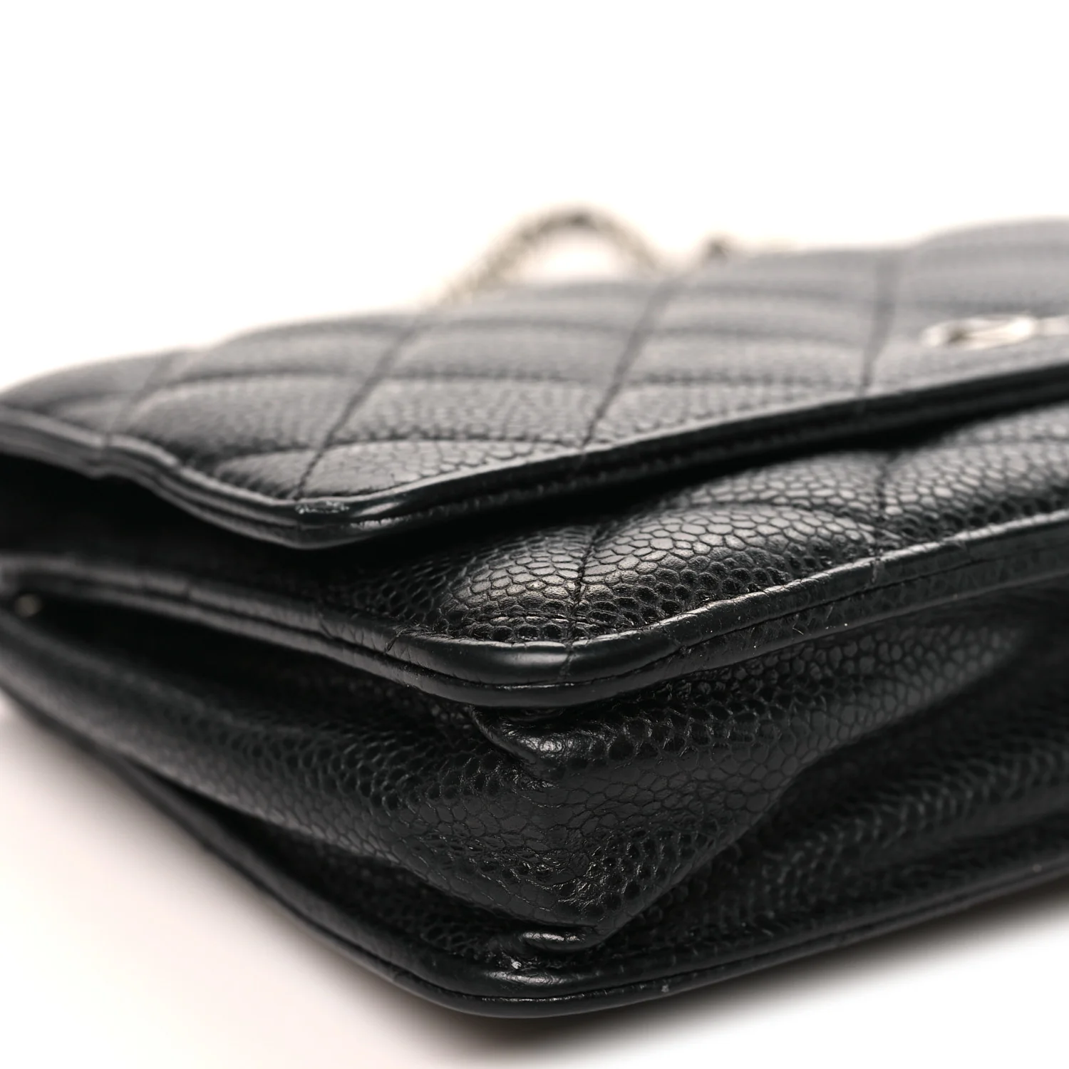 Caviar Quilted Wallet on Chain WOC Black - Image 10