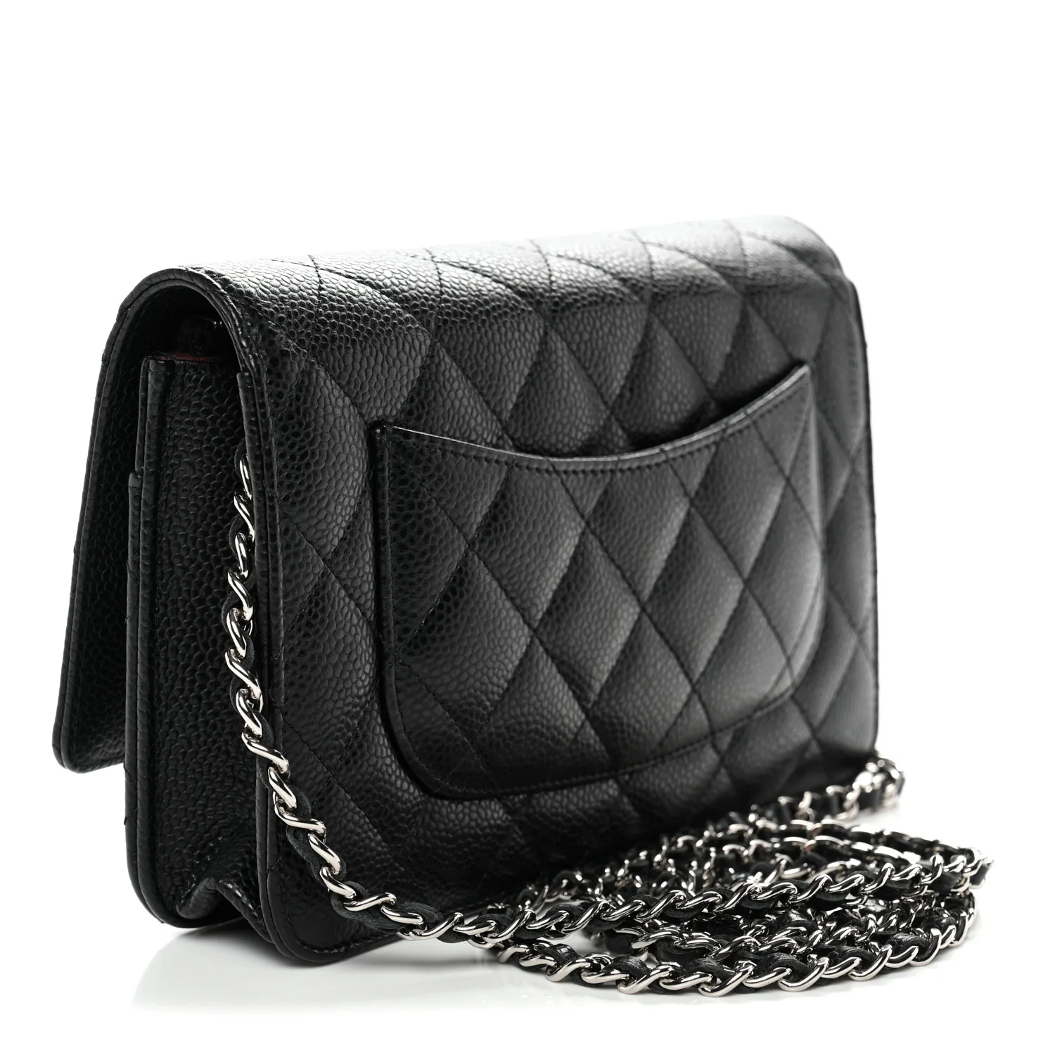 Caviar Quilted Wallet On Chain WOC Black - Image 3