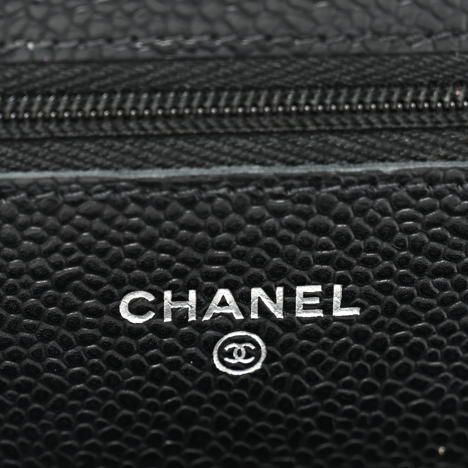 Caviar Quilted Wallet On Chain WOC Black - Image 6