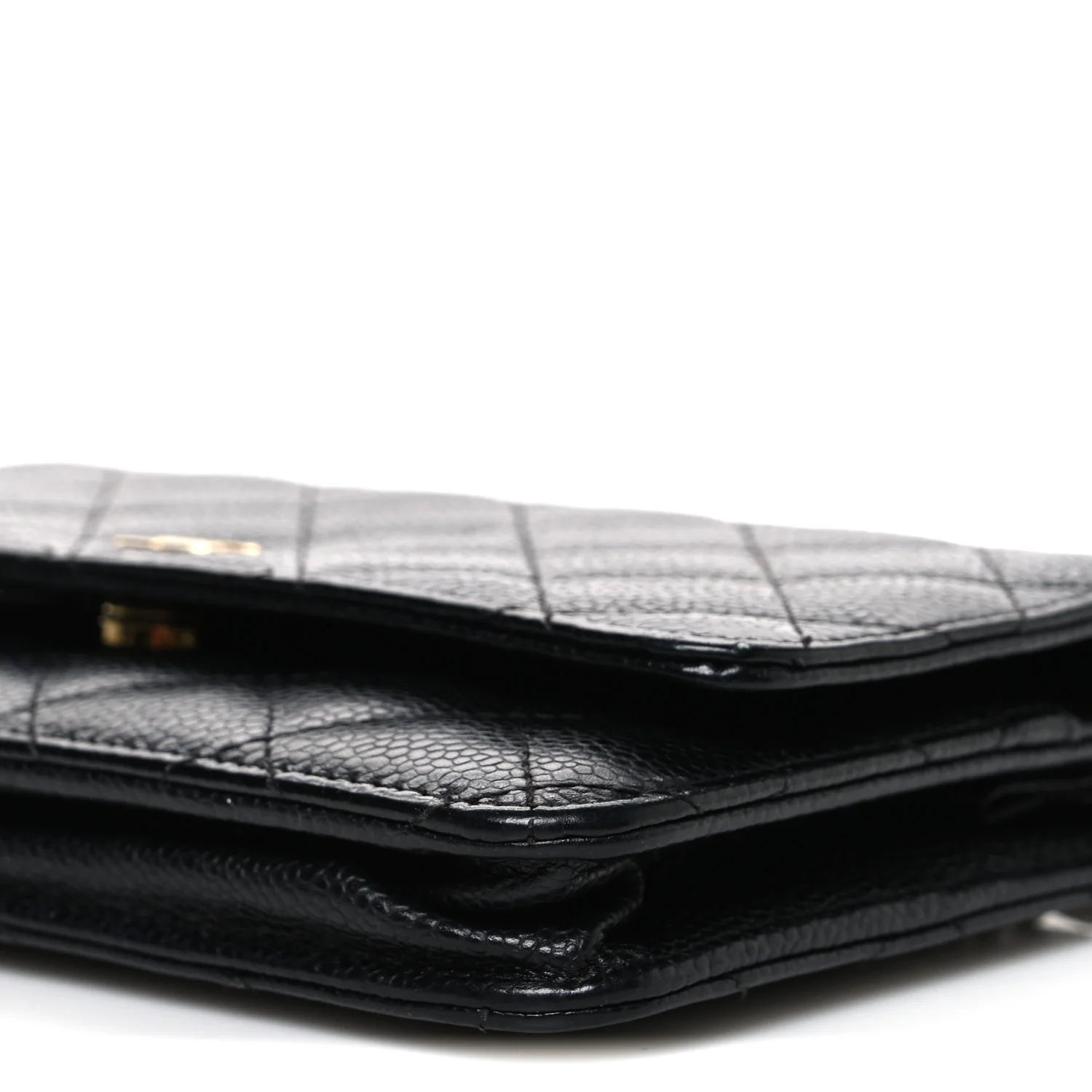 Caviar Quilted Wallet on Chain WOC Black - Image 11