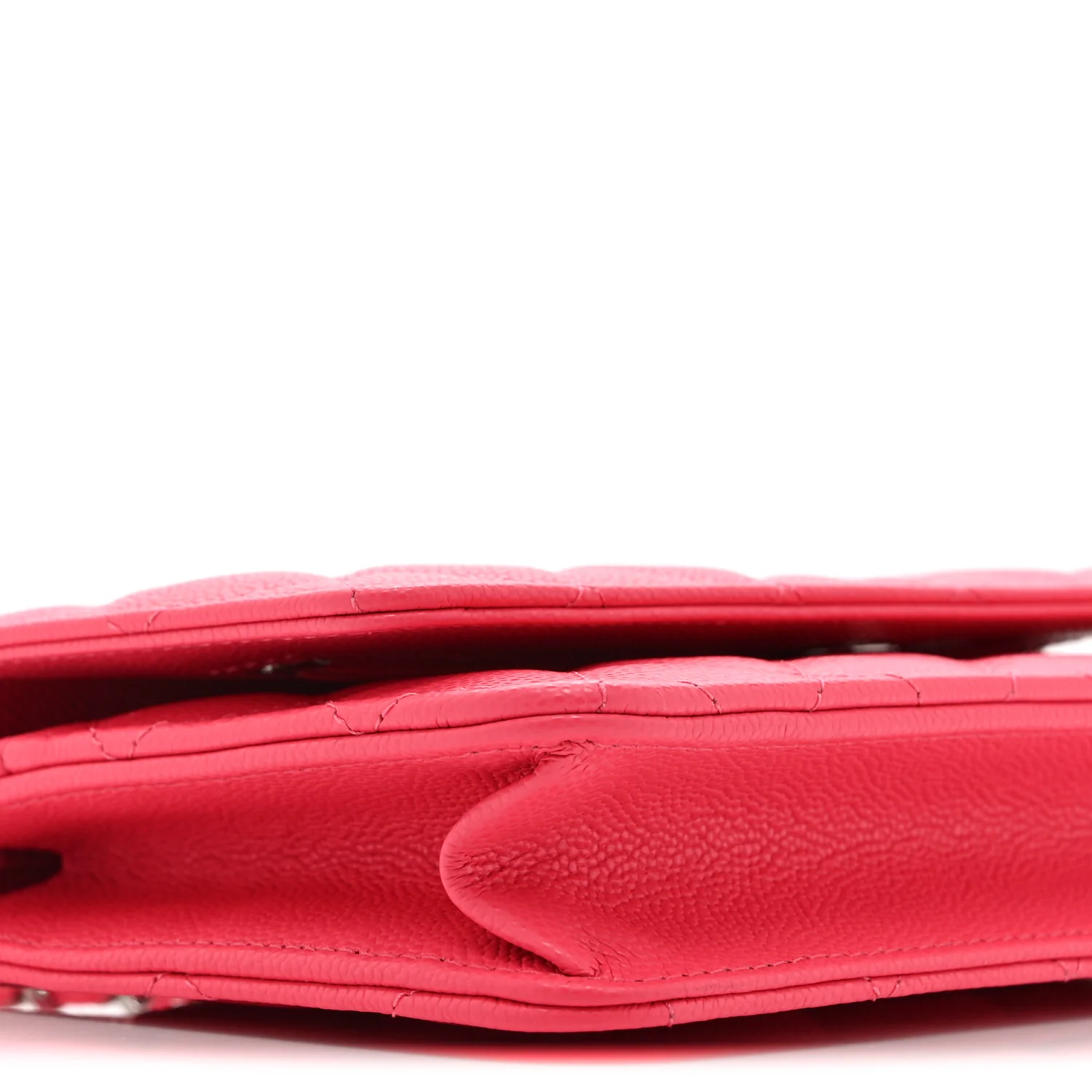 Caviar Quilted Wallet on Chain WOC Dark Pink - Image 10