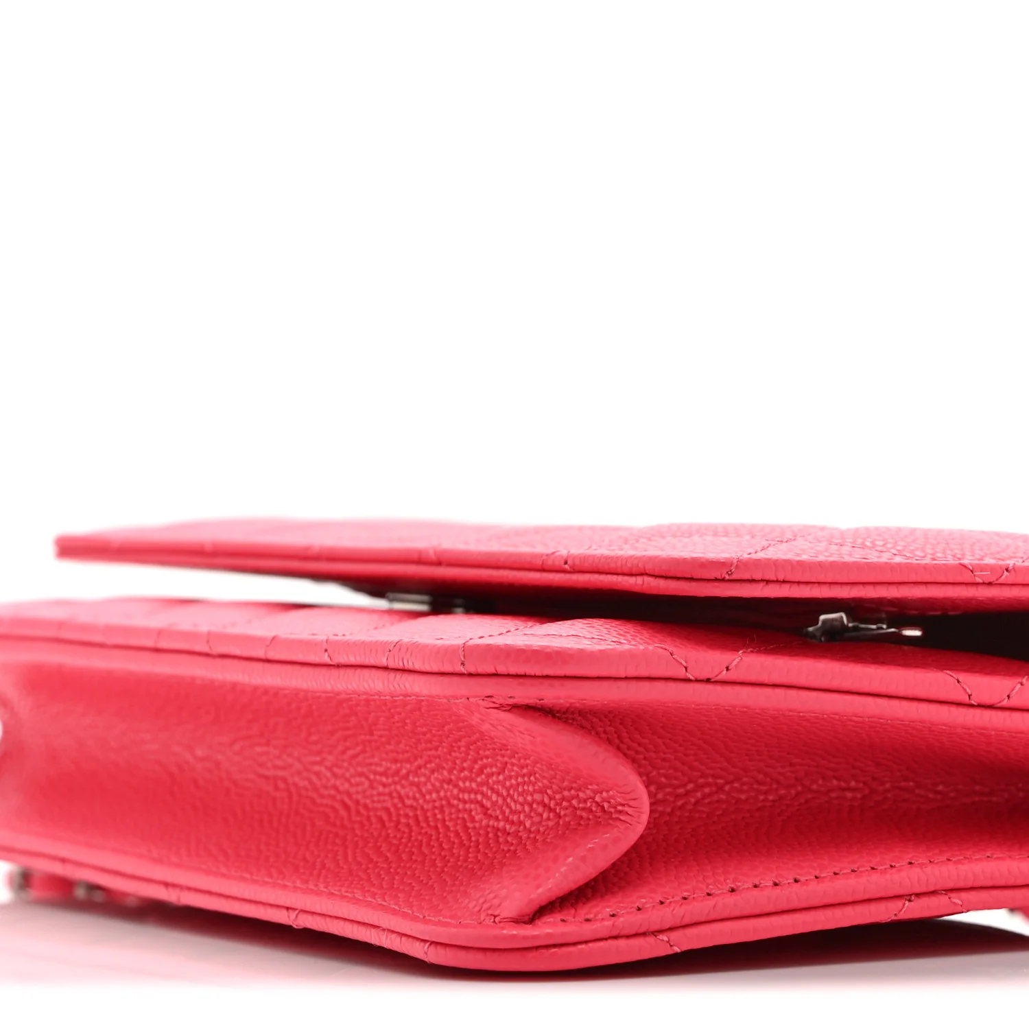 Caviar Quilted Wallet on Chain WOC Dark Pink - Image 11