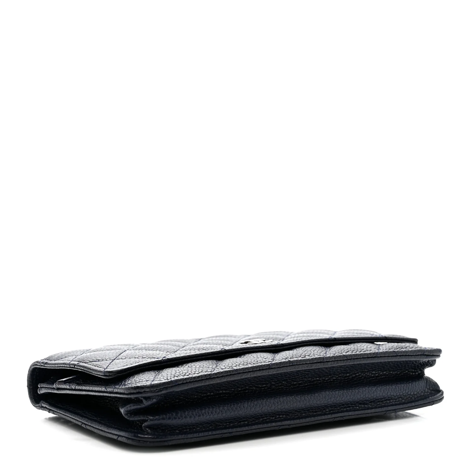 Caviar Quilted Wallet on Chain WOC Navy Blue - Image 4