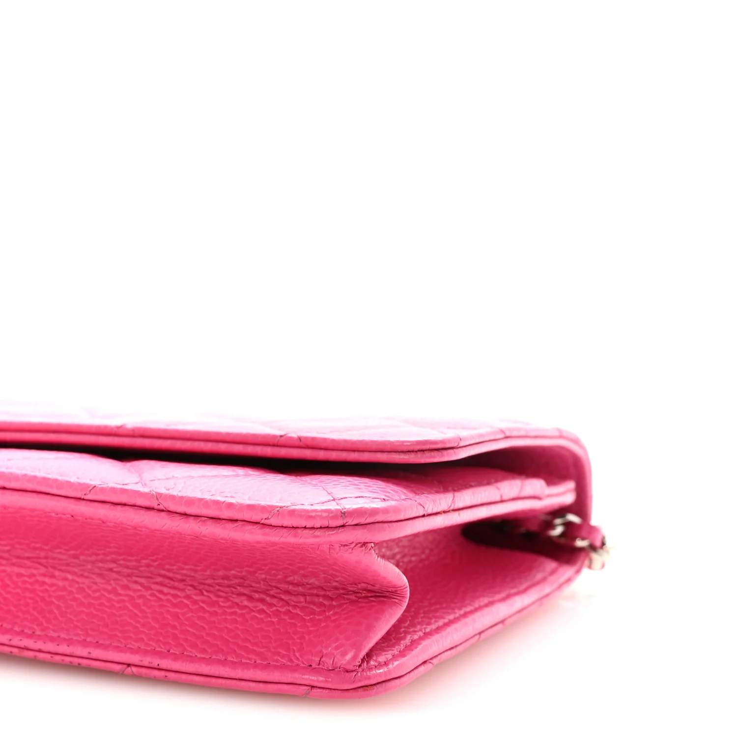 Caviar Quilted Wallet on Chain WOC Pink - Image 10