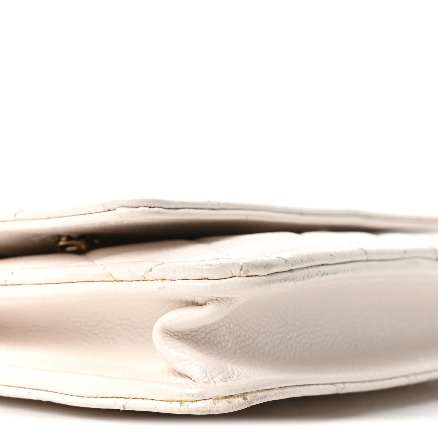 Caviar Quilted Wallet On Chain WOC White - Image 10